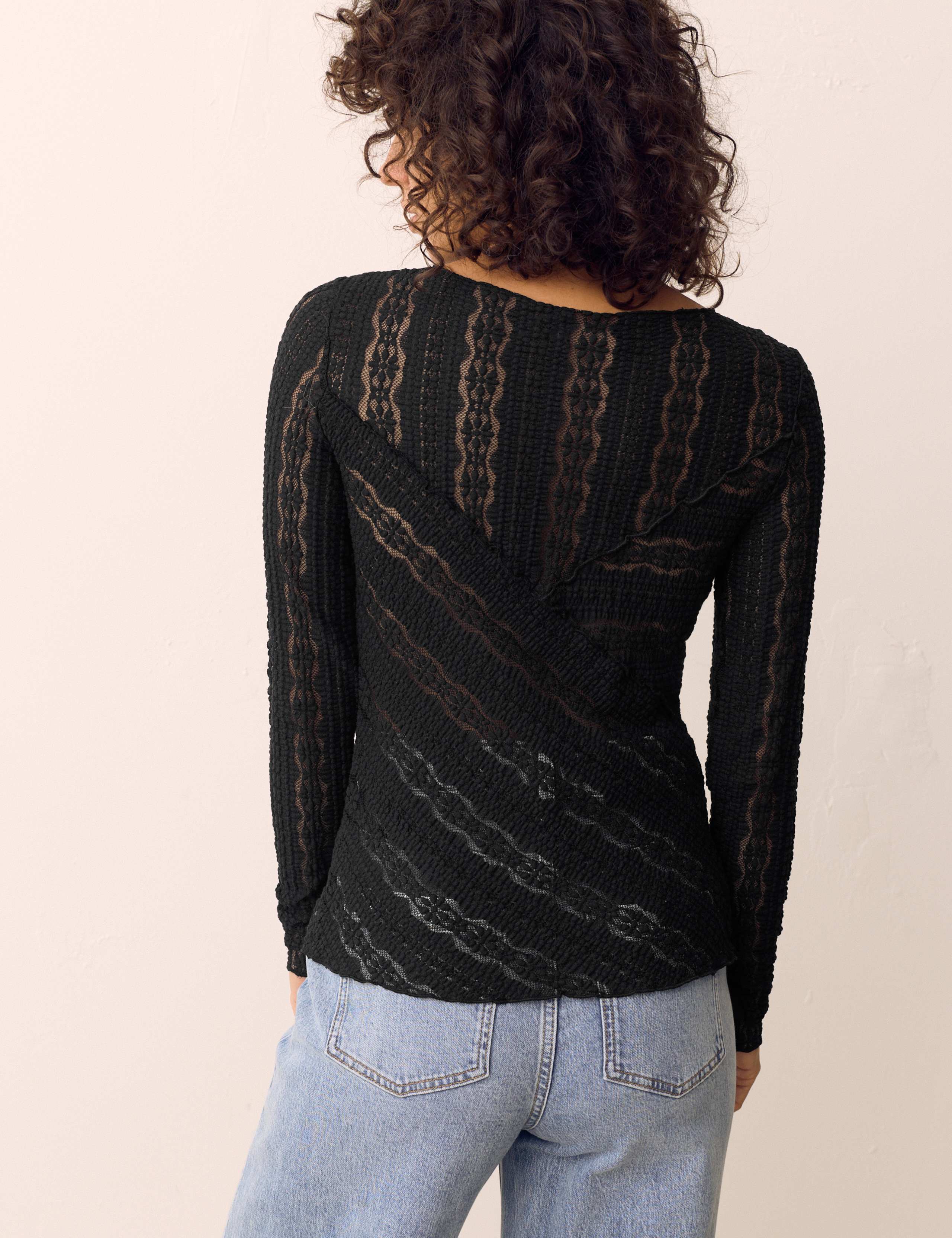Jersey Floral Lace Top 5 of 6