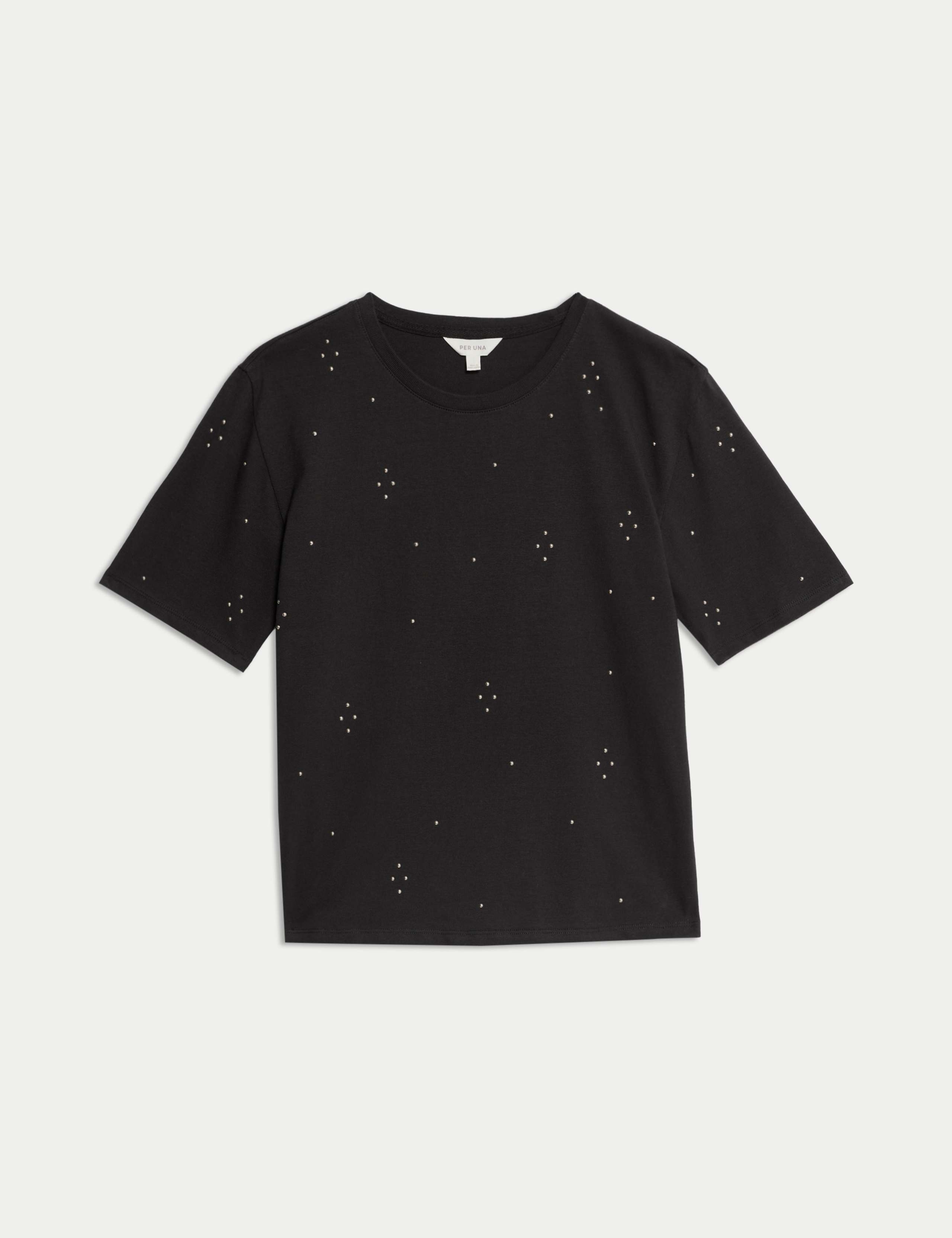 Pure Cotton Embellished Relaxed T-Shirt 2 of 5