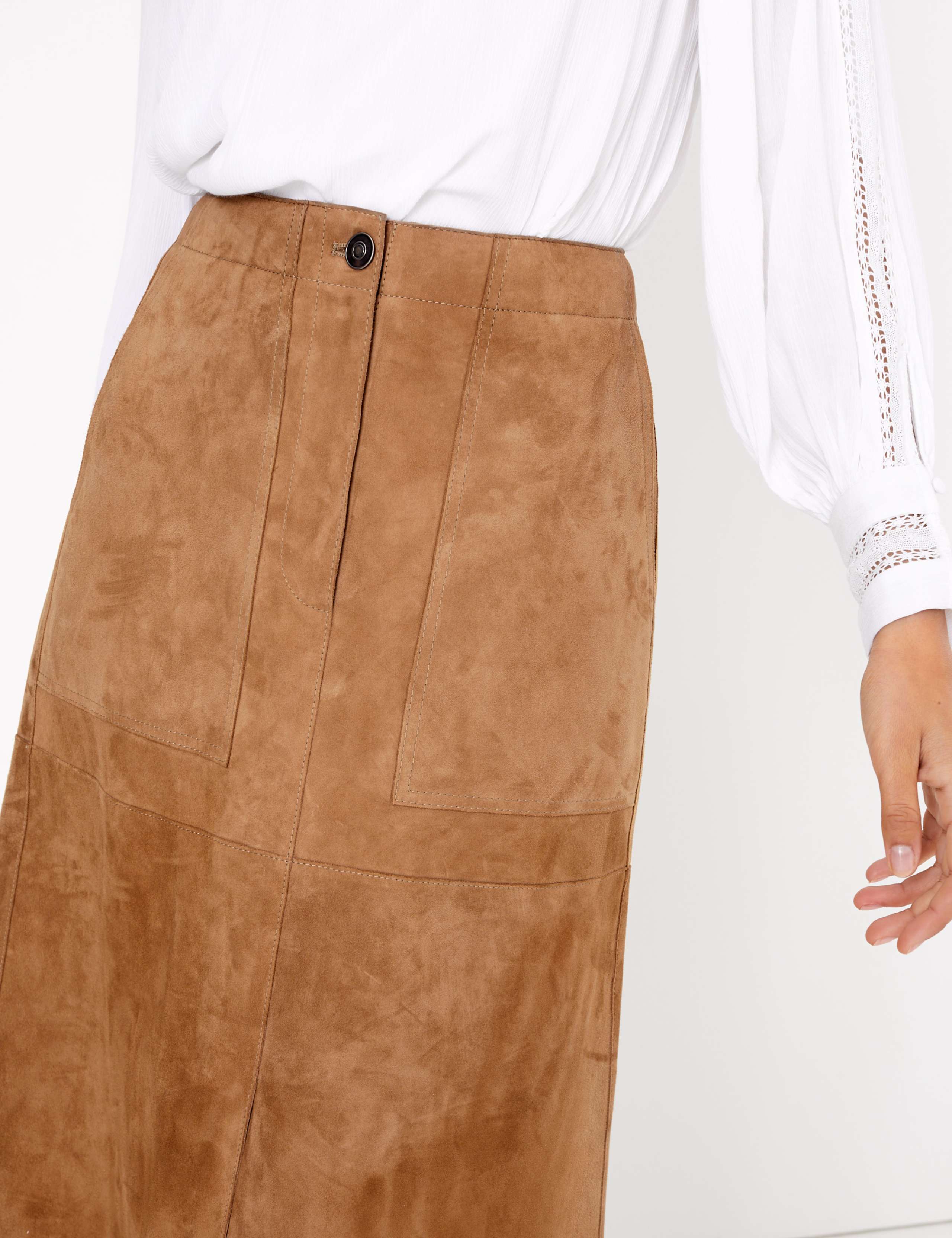 Suede A-Line Midi Skirt 4 of 4