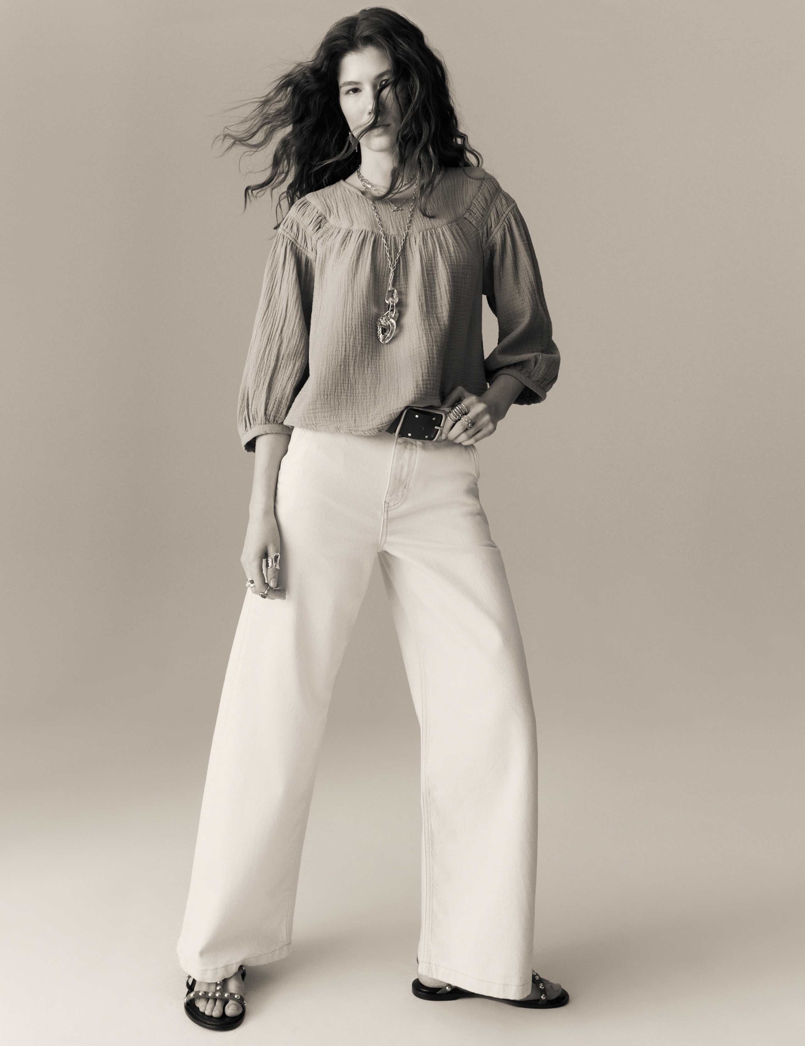 Pure Cotton Blouson Sleeve Popover Blouse 5 of 5
