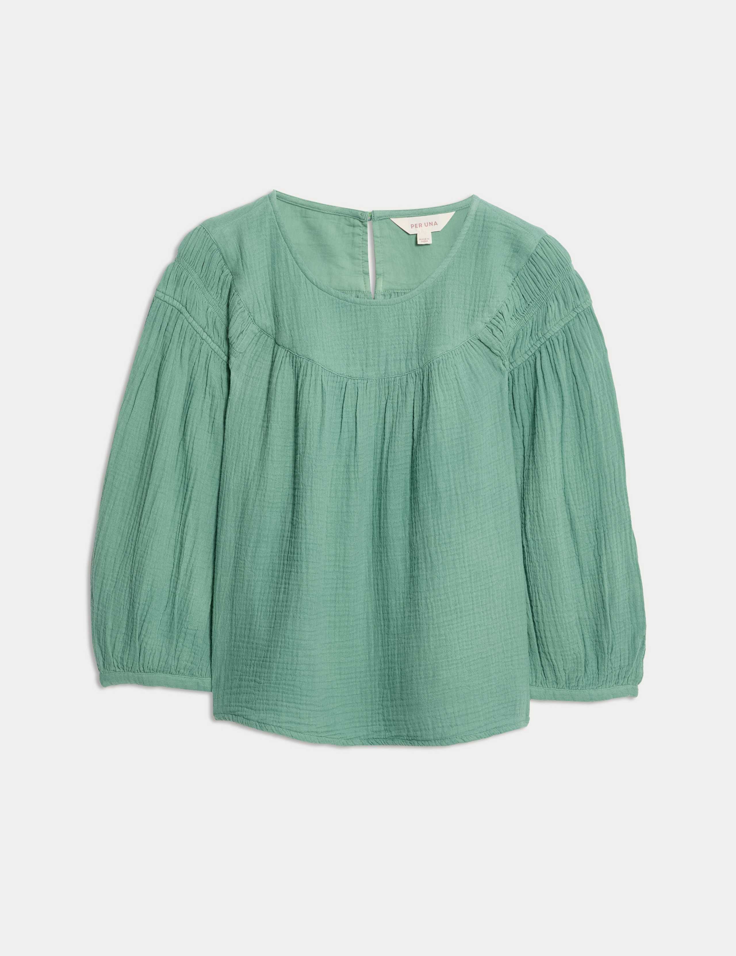 Pure Cotton Blouson Sleeve Popover Blouse 2 of 5