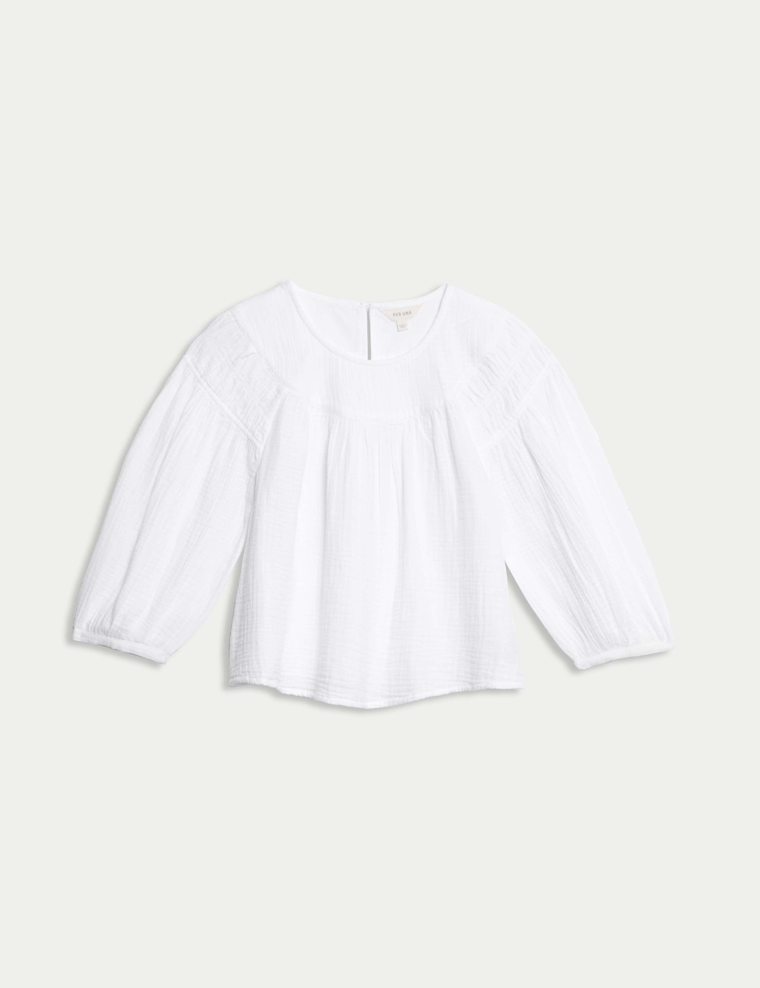 Pure Cotton Blouson Sleeve Popover Blouse 2 of 5