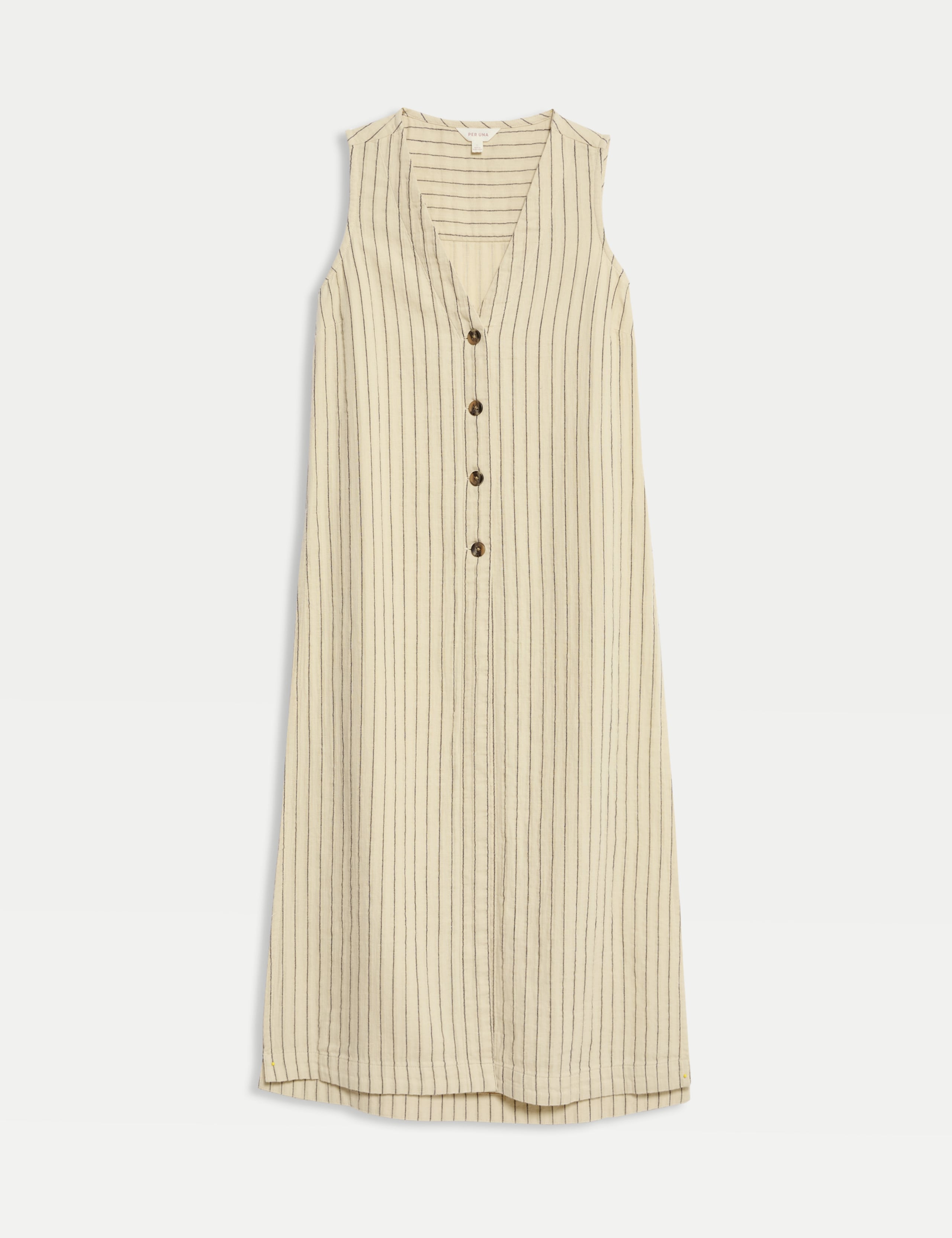 Striped Longline Waistcoat With Linen 2 of 5
