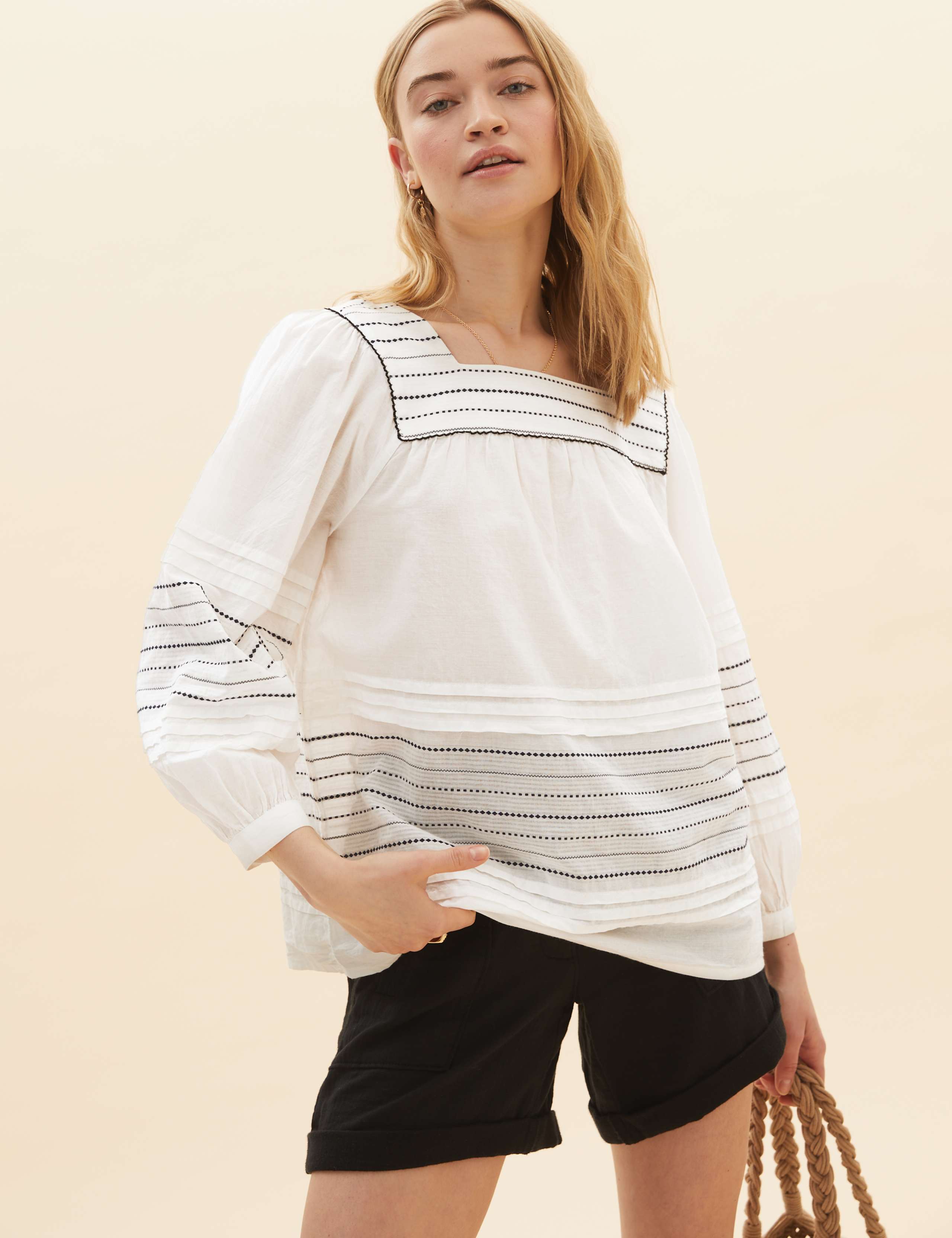 Pure Cotton Embroidered Blouse 1 of 7