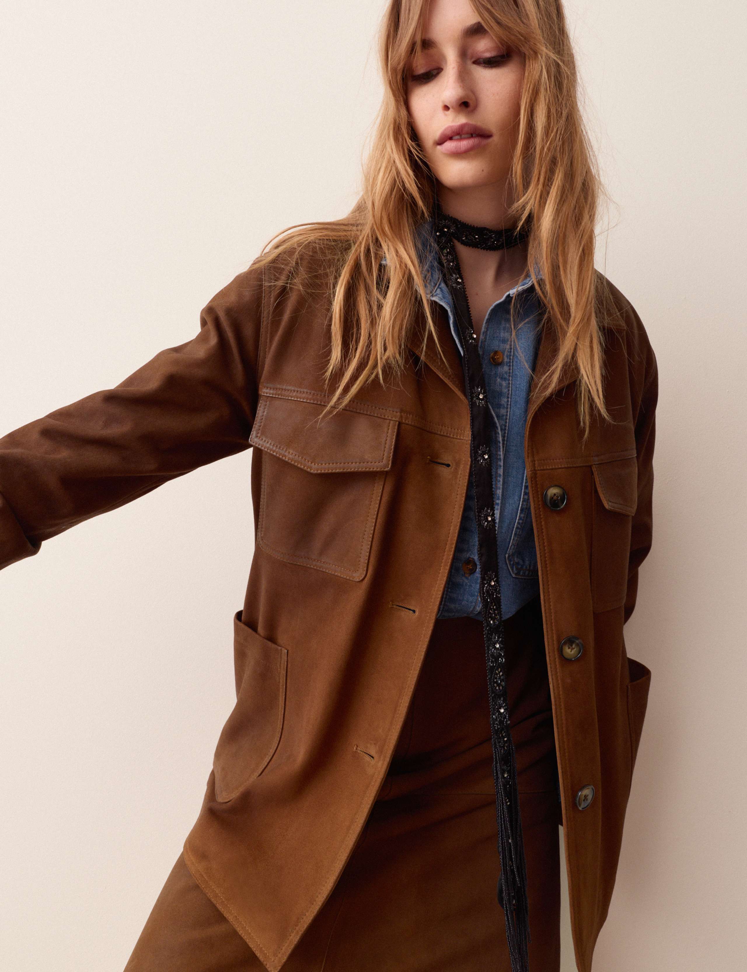 Suede Longline Utility Jacket 3 of 7
