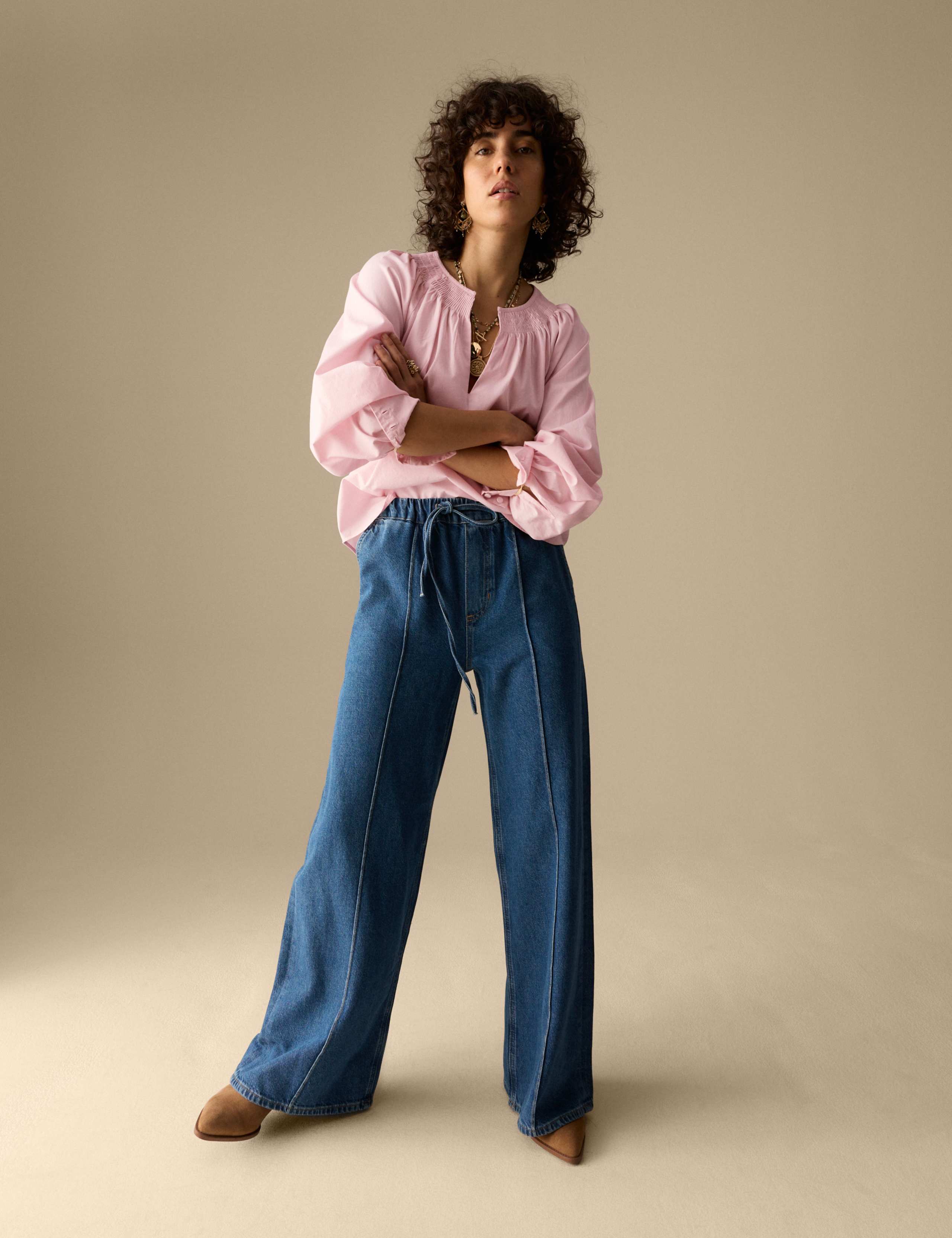 Pure Cotton Pintuck Blouse 3 of 5