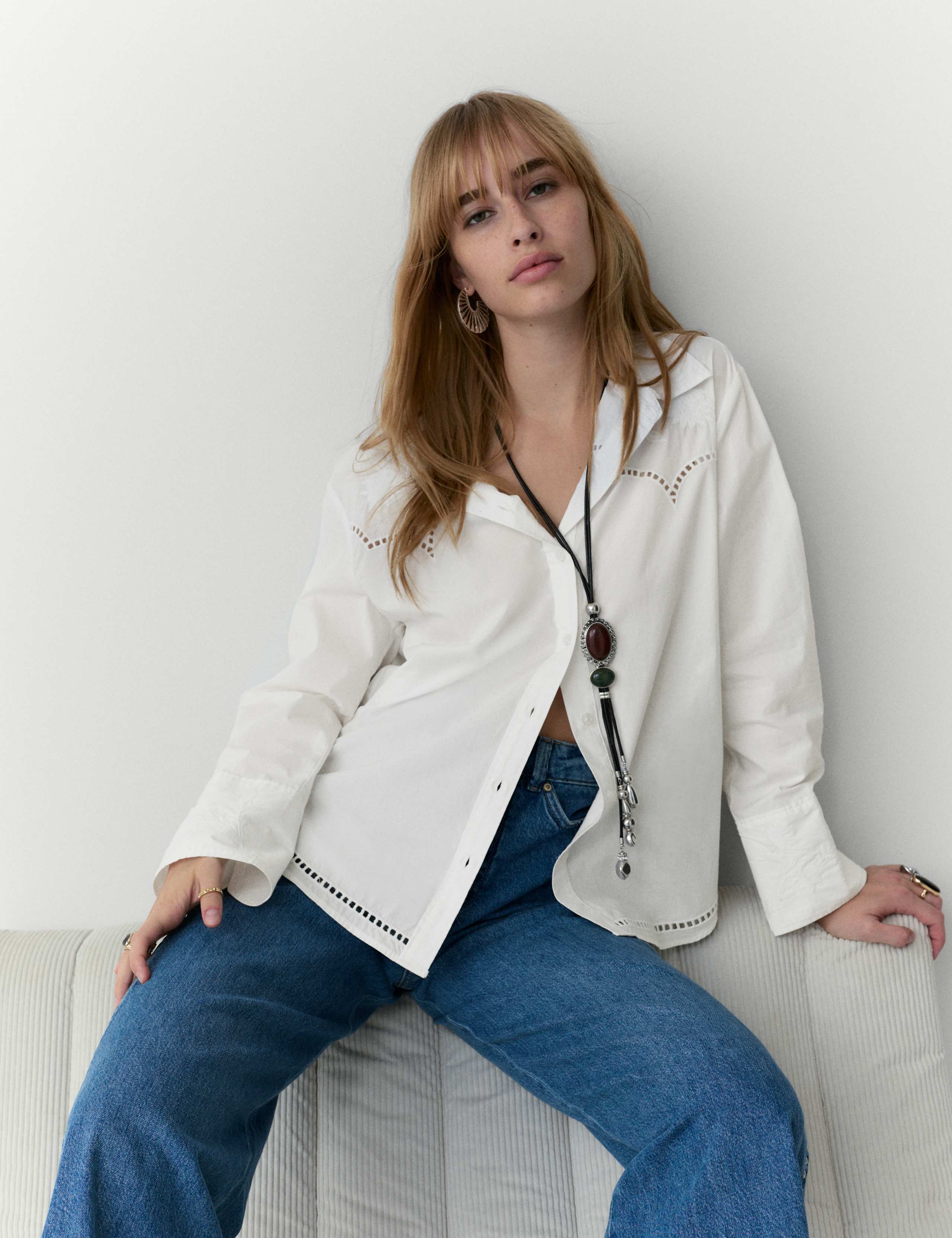 Pure Cotton Floral Embroidered Shirt 5 of 5
