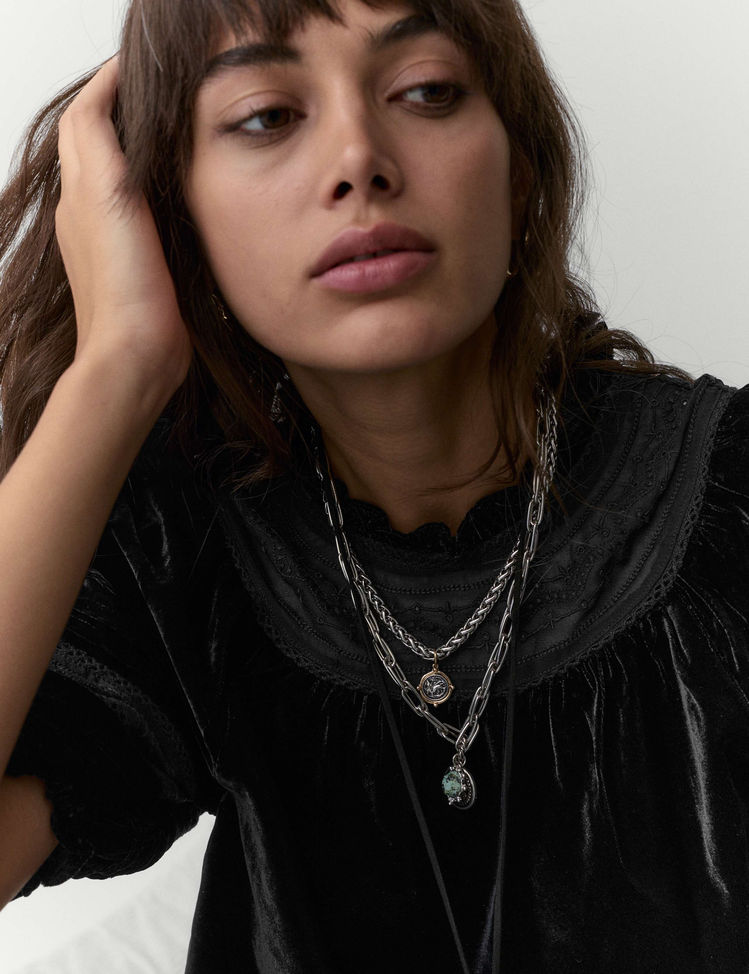 Velvet Embroidered Blouse 3 of 6