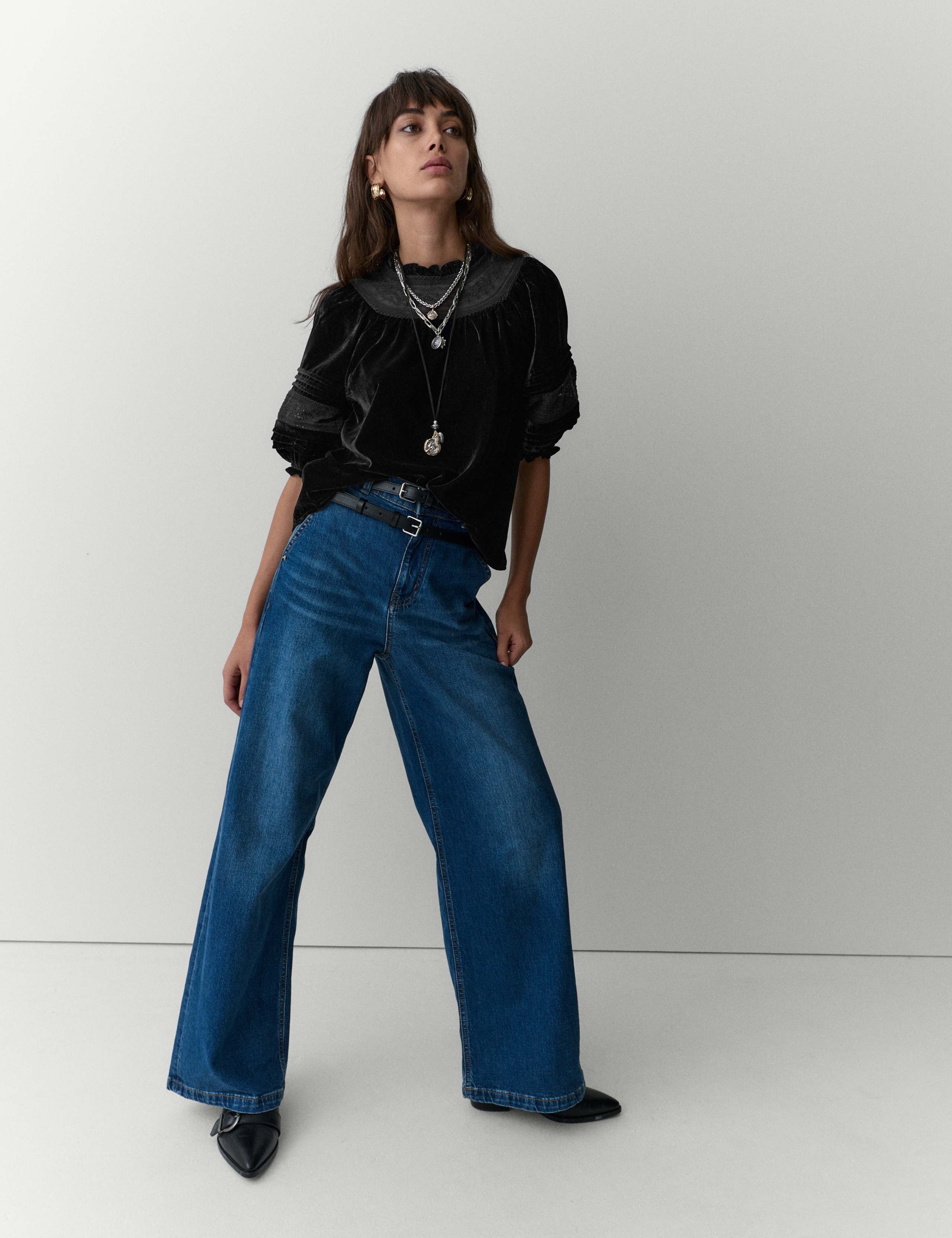 Velvet Embroidered Blouse 6 of 6