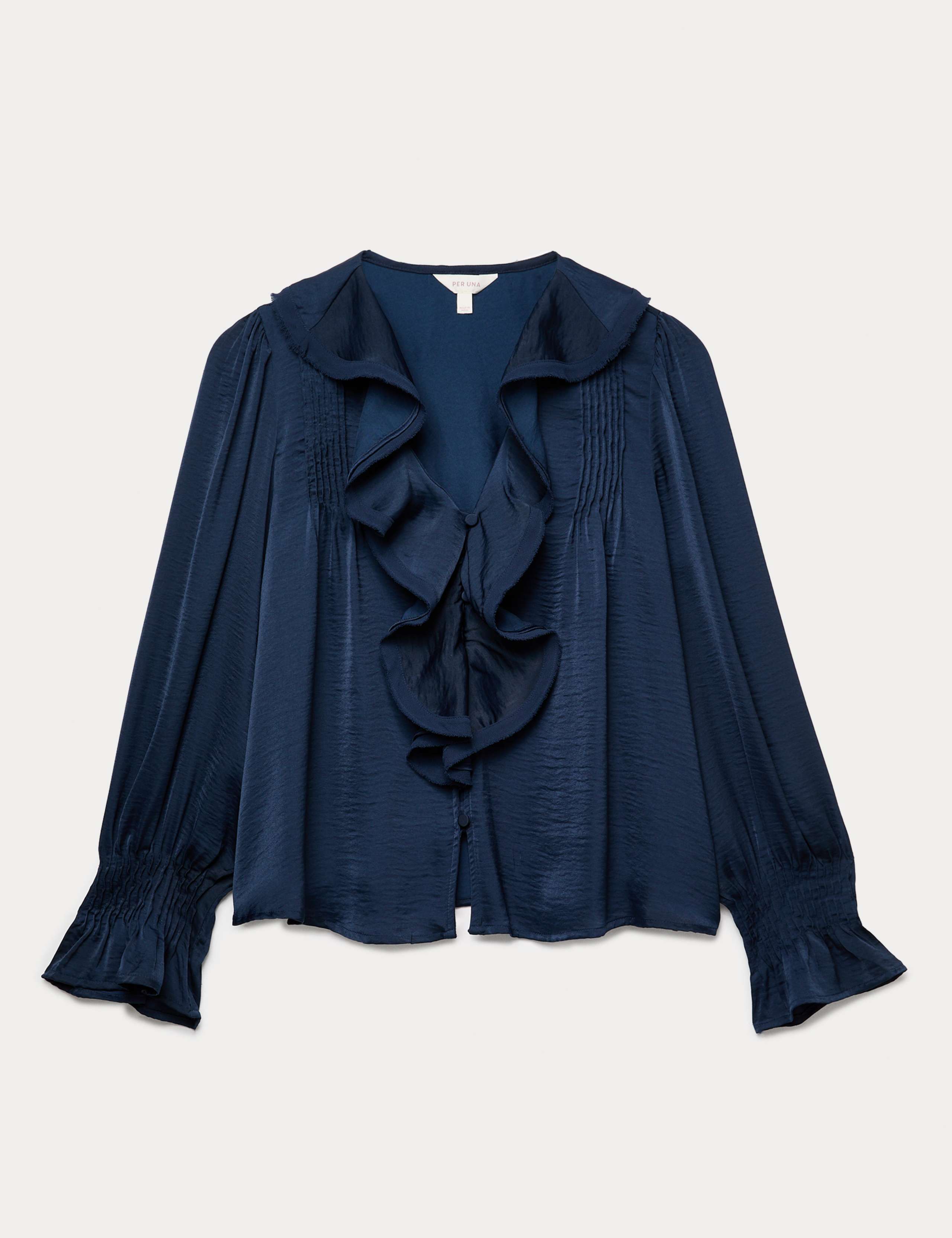 V-Neck Ruffle Pintuck Blouse 2 of 4