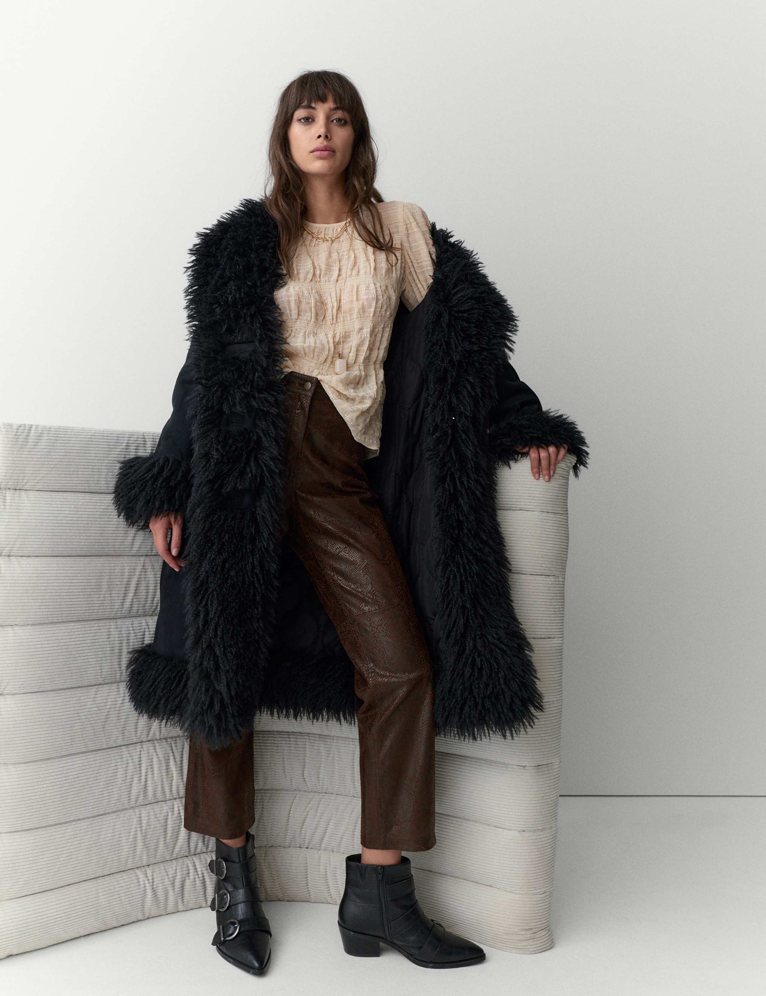 Crinkle Metallic Shirred Blouse 5 of 5