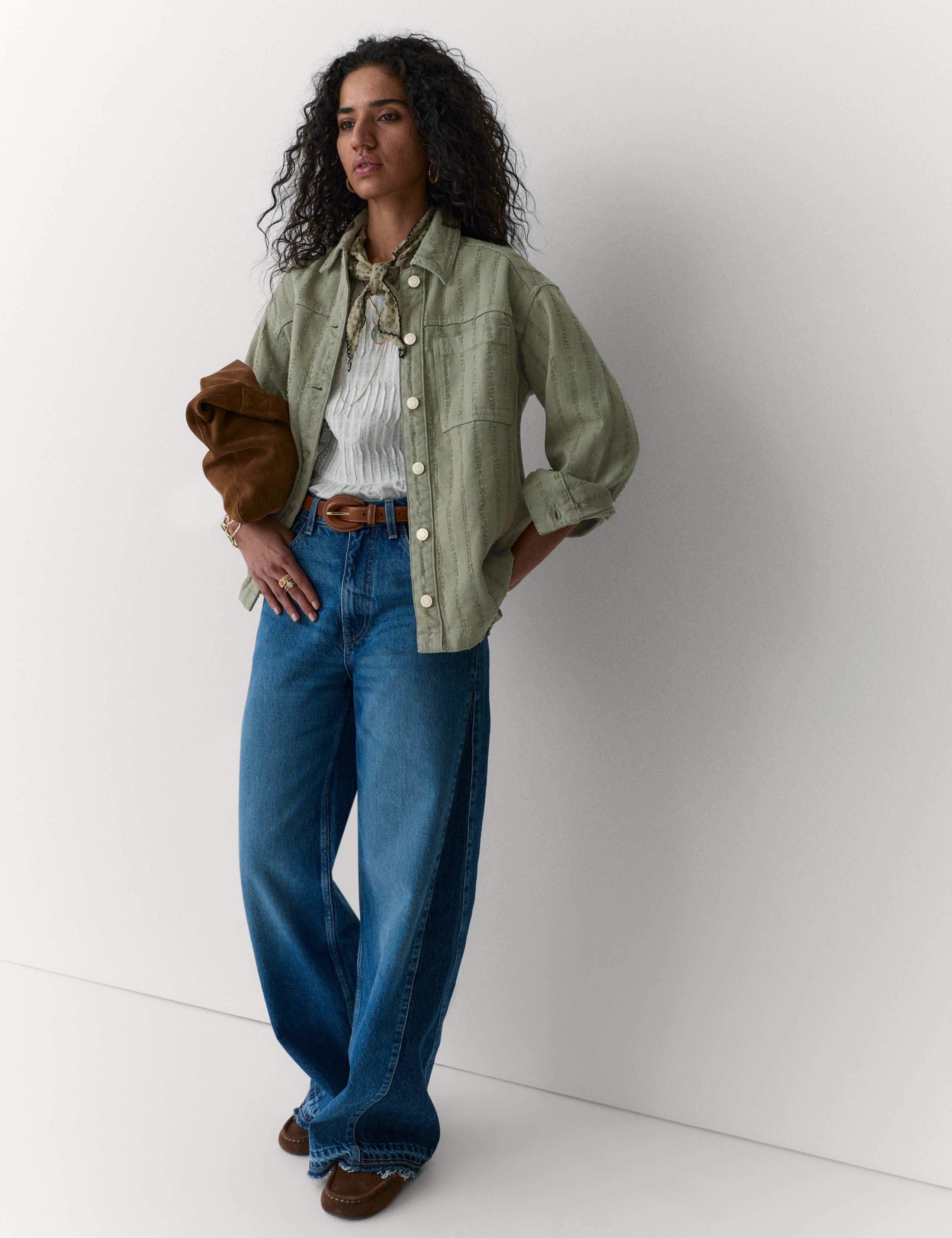 Pure Cotton Textured Denim Shirt 6 of 6