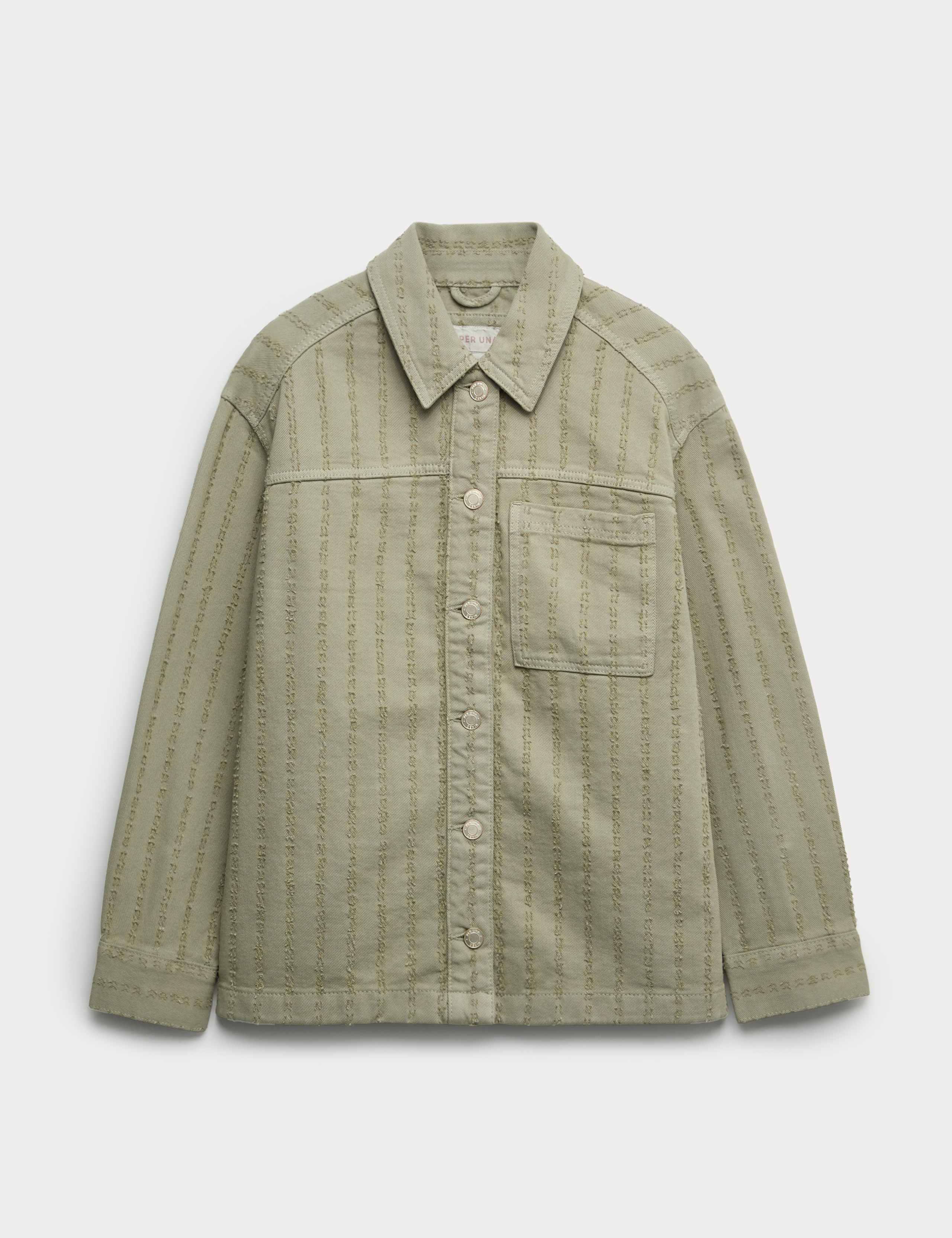 Pure Cotton Textured Denim Shirt 2 of 6