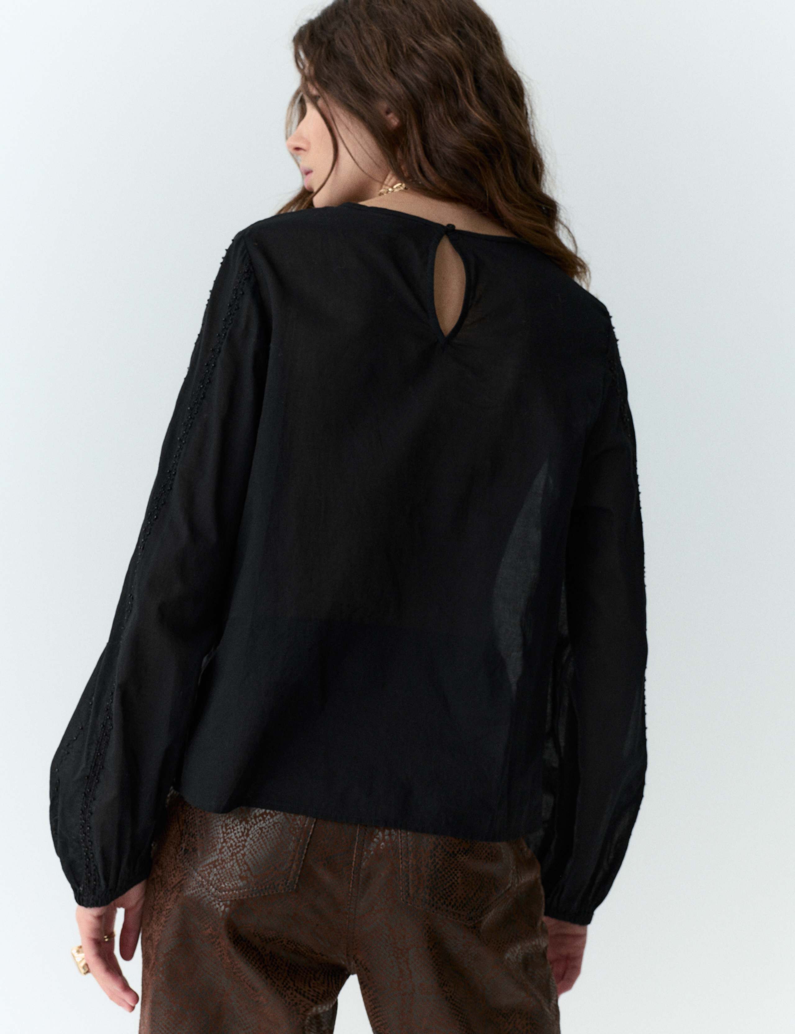 Pure Cotton Lace Embellished Relaxed Blouse 5 of 5