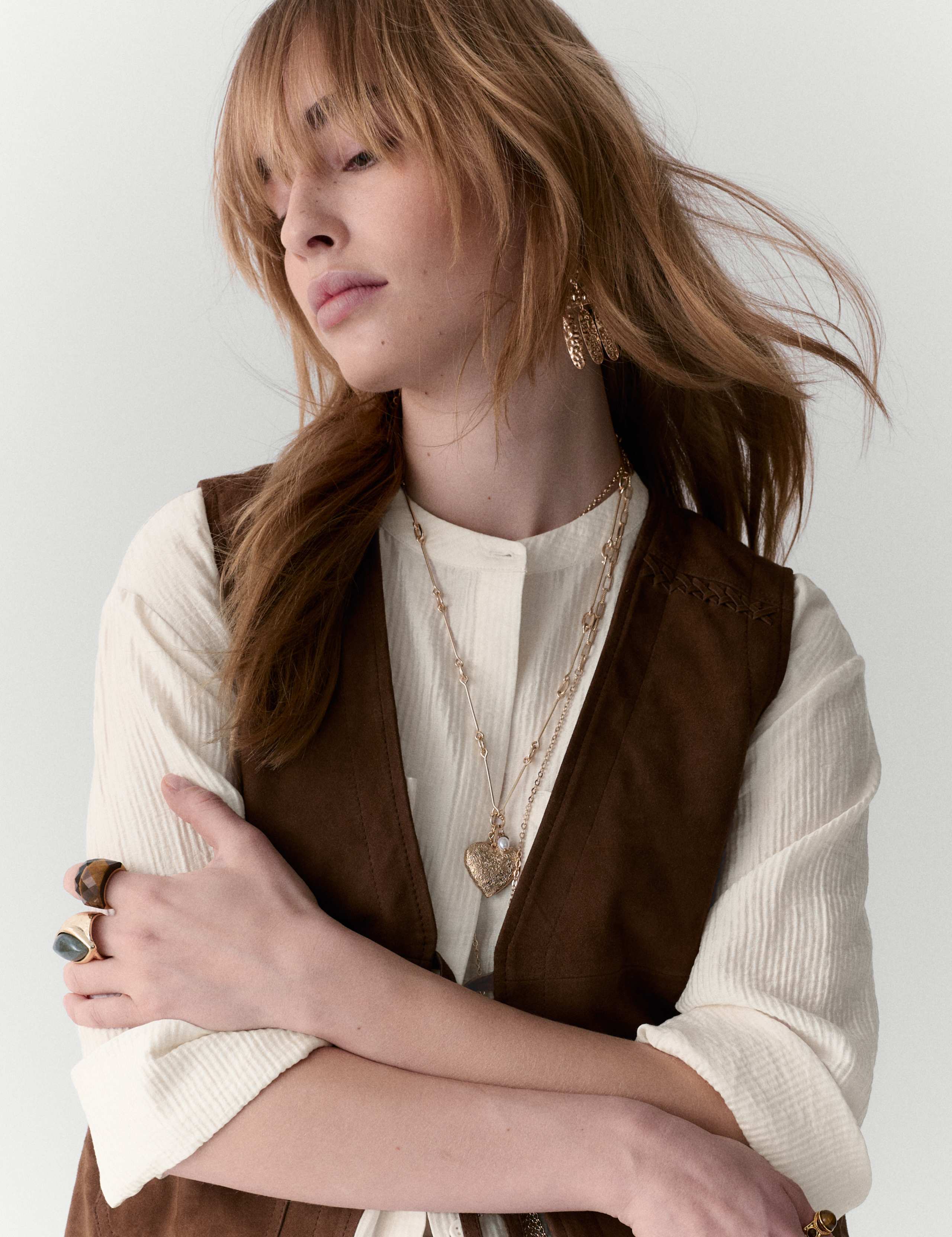 Lyocell Textured Collarless Utility Shirt 4 of 5