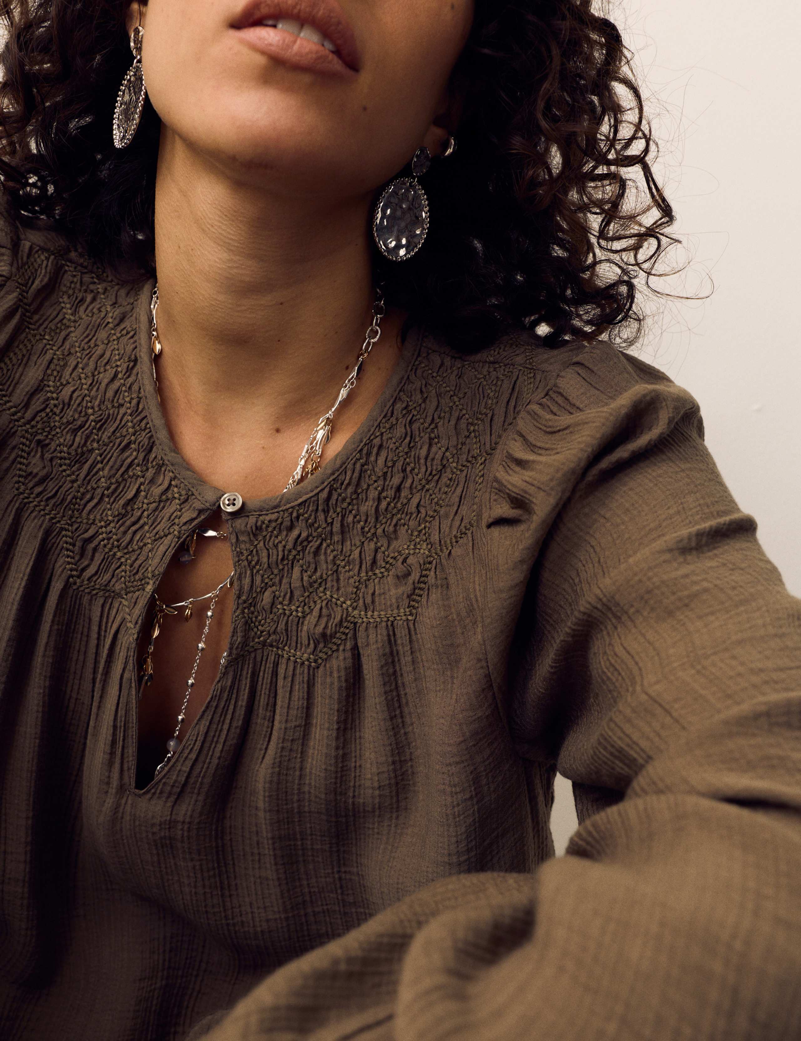 Double Cloth Smocked Blouse 6 of 6