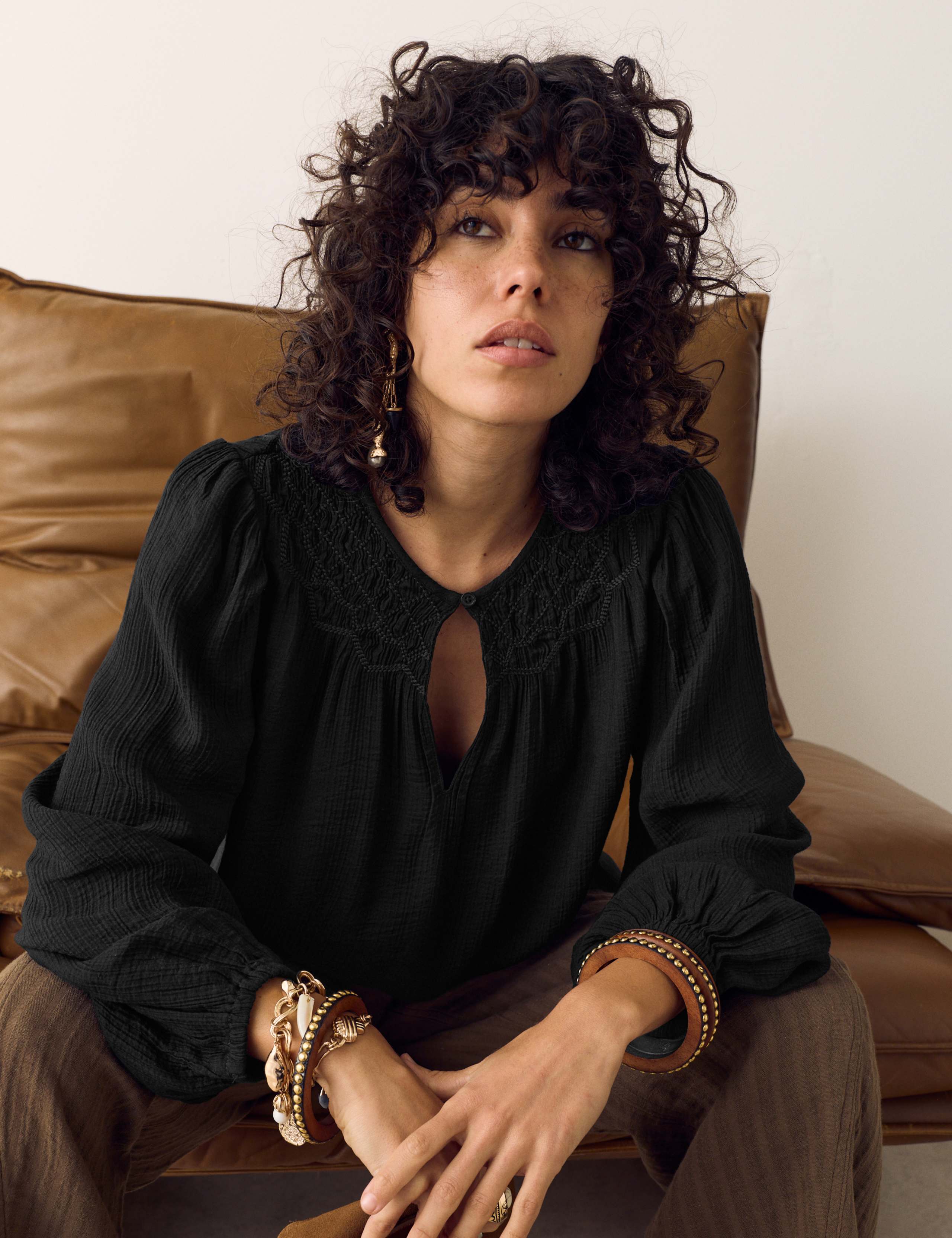 Double Cloth Smocked Blouse 6 of 6