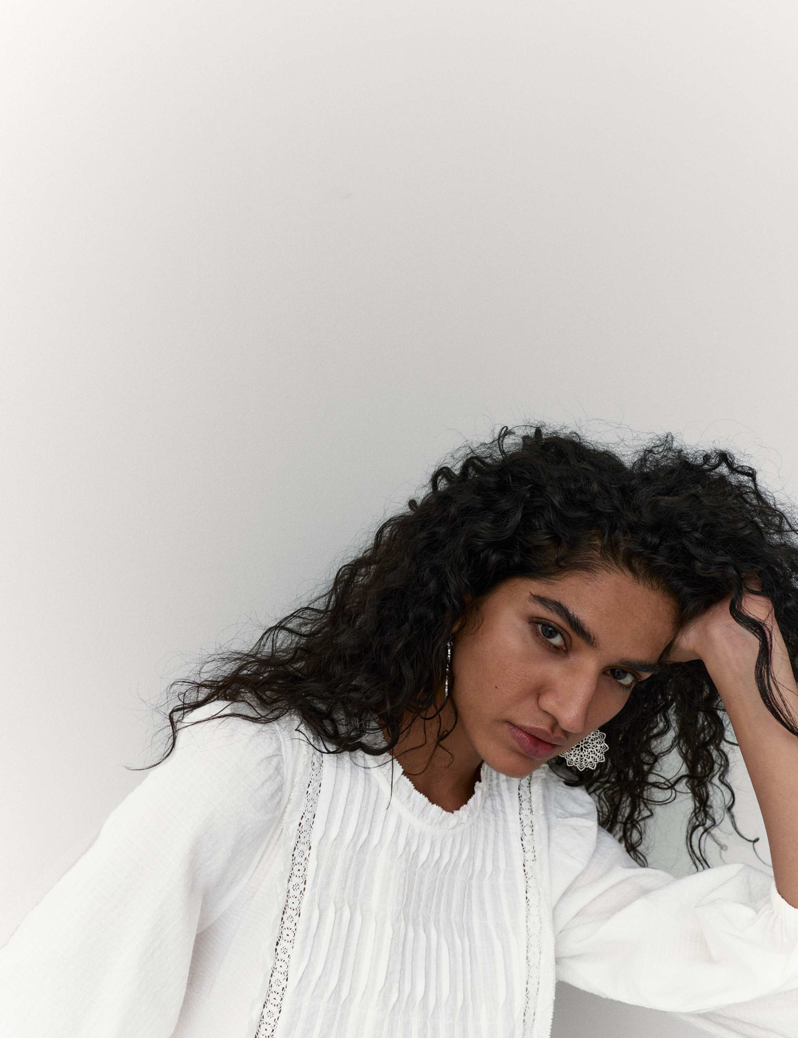 Pure Cotton Pleat Front Blouse 4 of 6