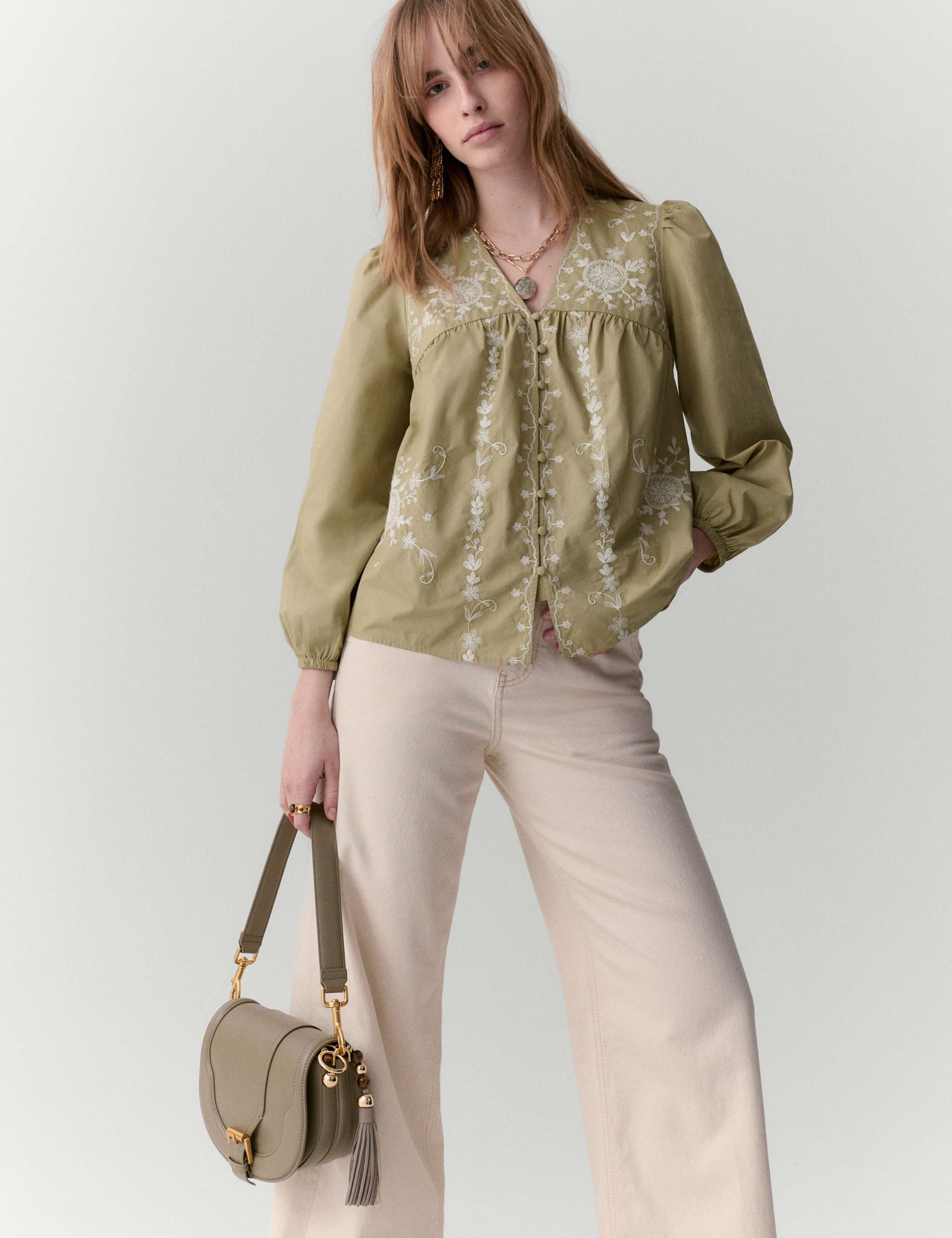 Pure Cotton Embroidered Blouse 3 of 6