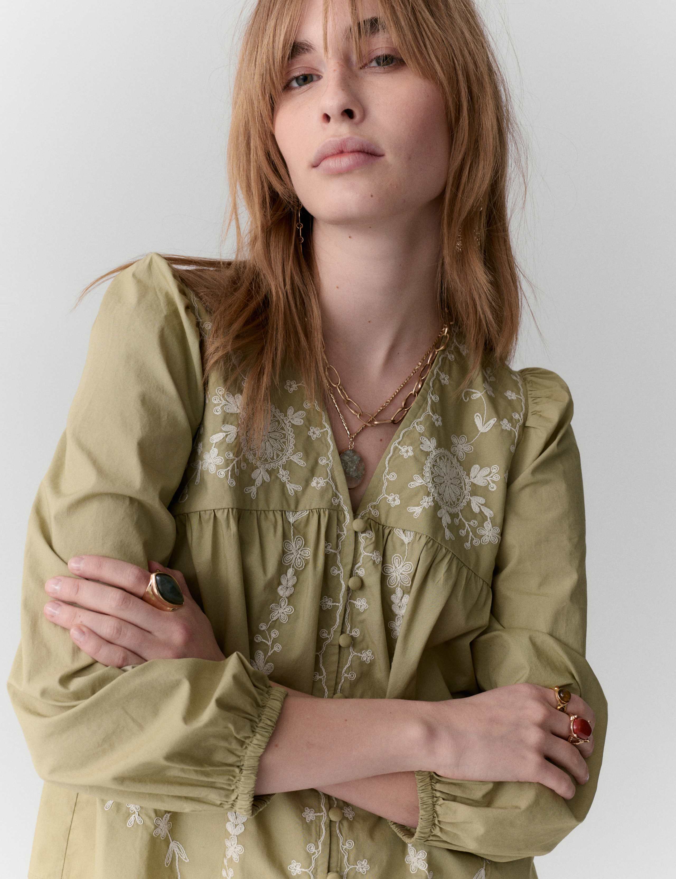 Pure Cotton Embroidered Blouse 6 of 6