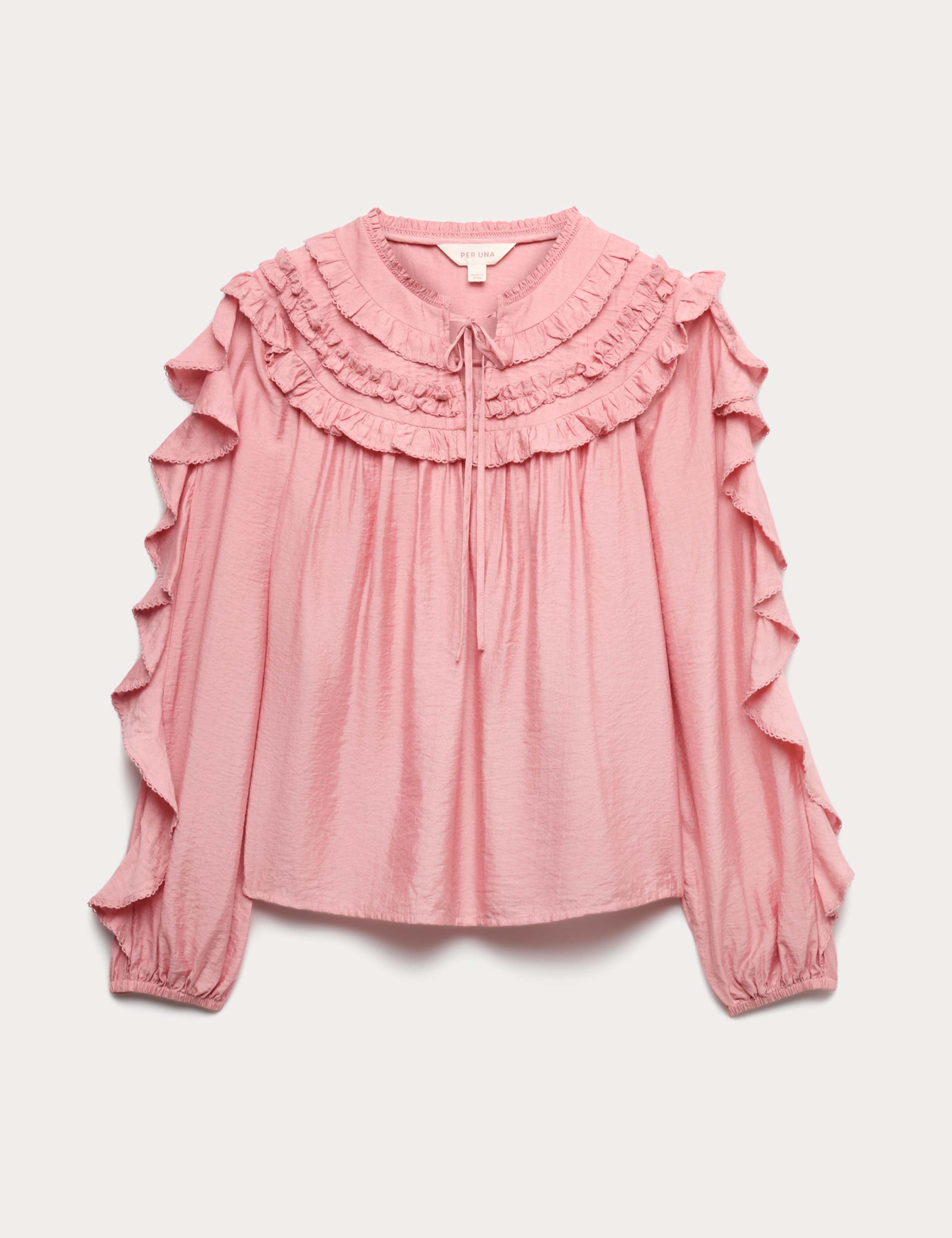 Ruffle Detail Tie Front Blouse 1 of 1