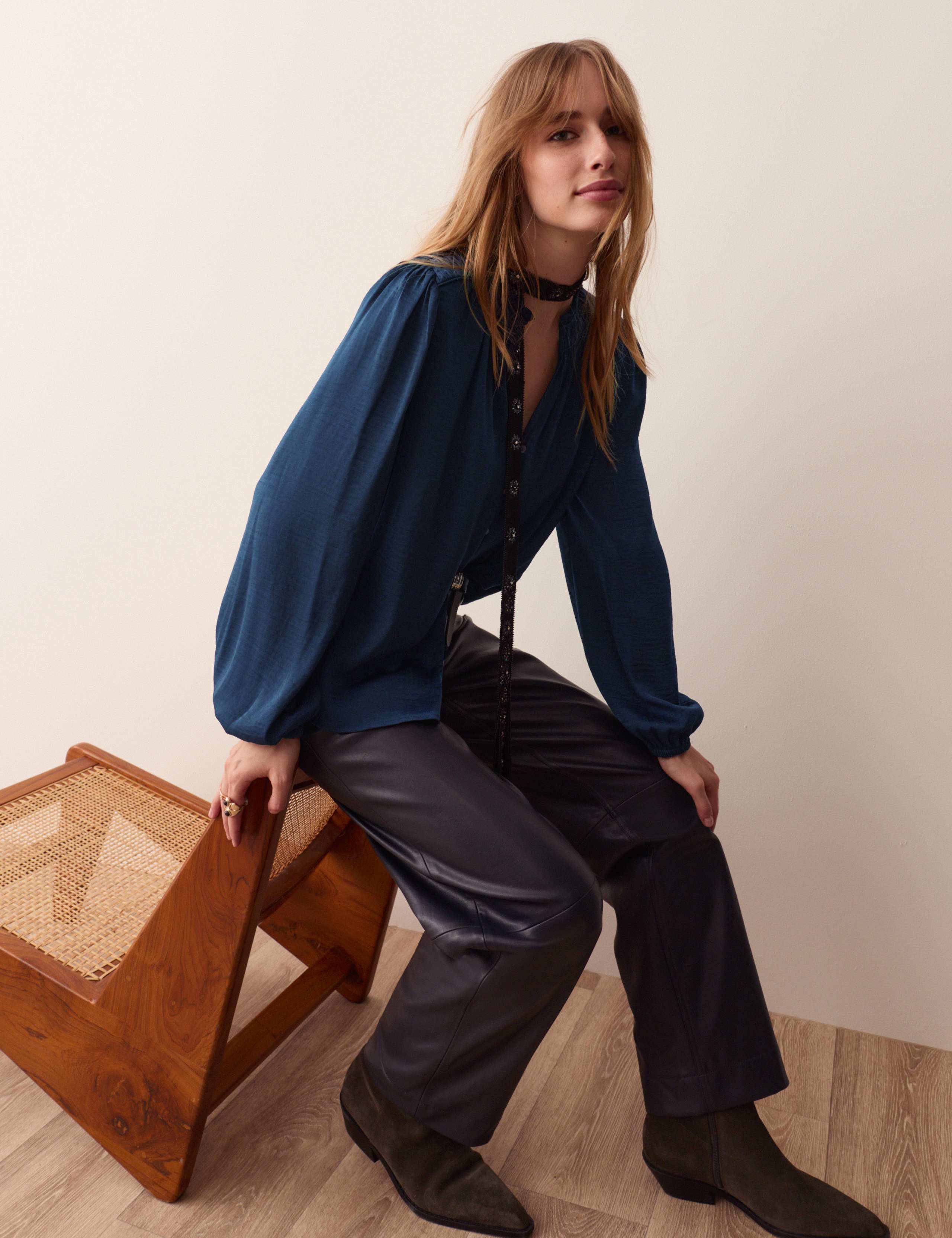 Satin Plisse Blouse 3 of 6