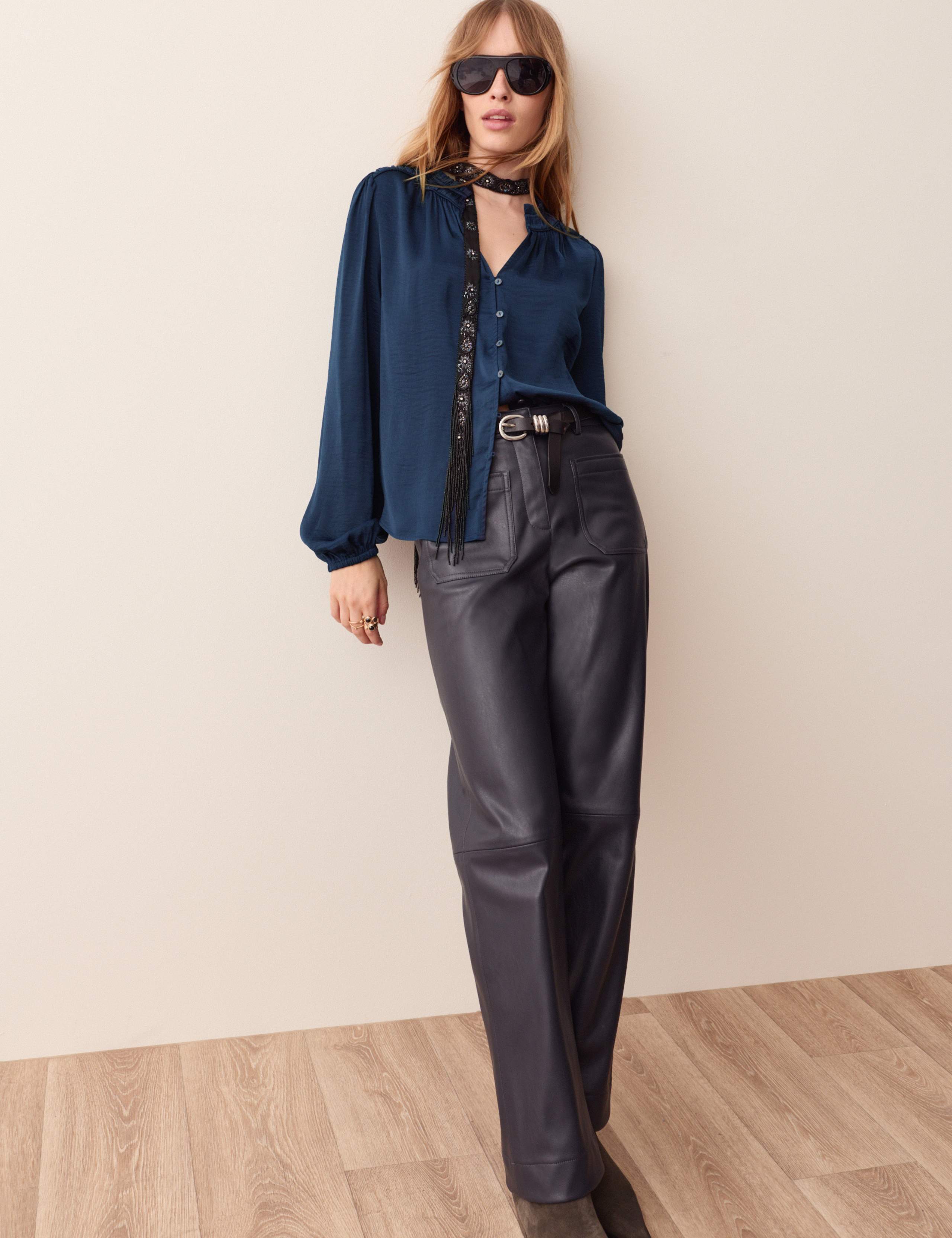 Satin Plisse Blouse 6 of 6