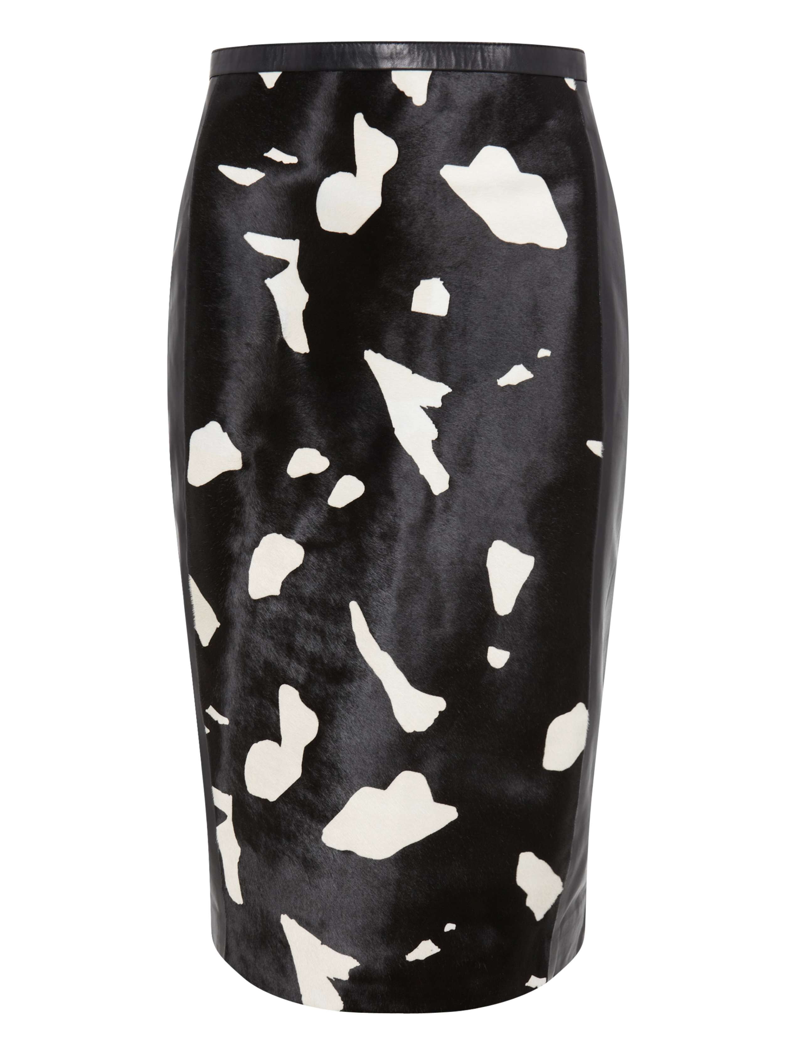 Leather Abstract Print Pencil Skirt 4 of 7
