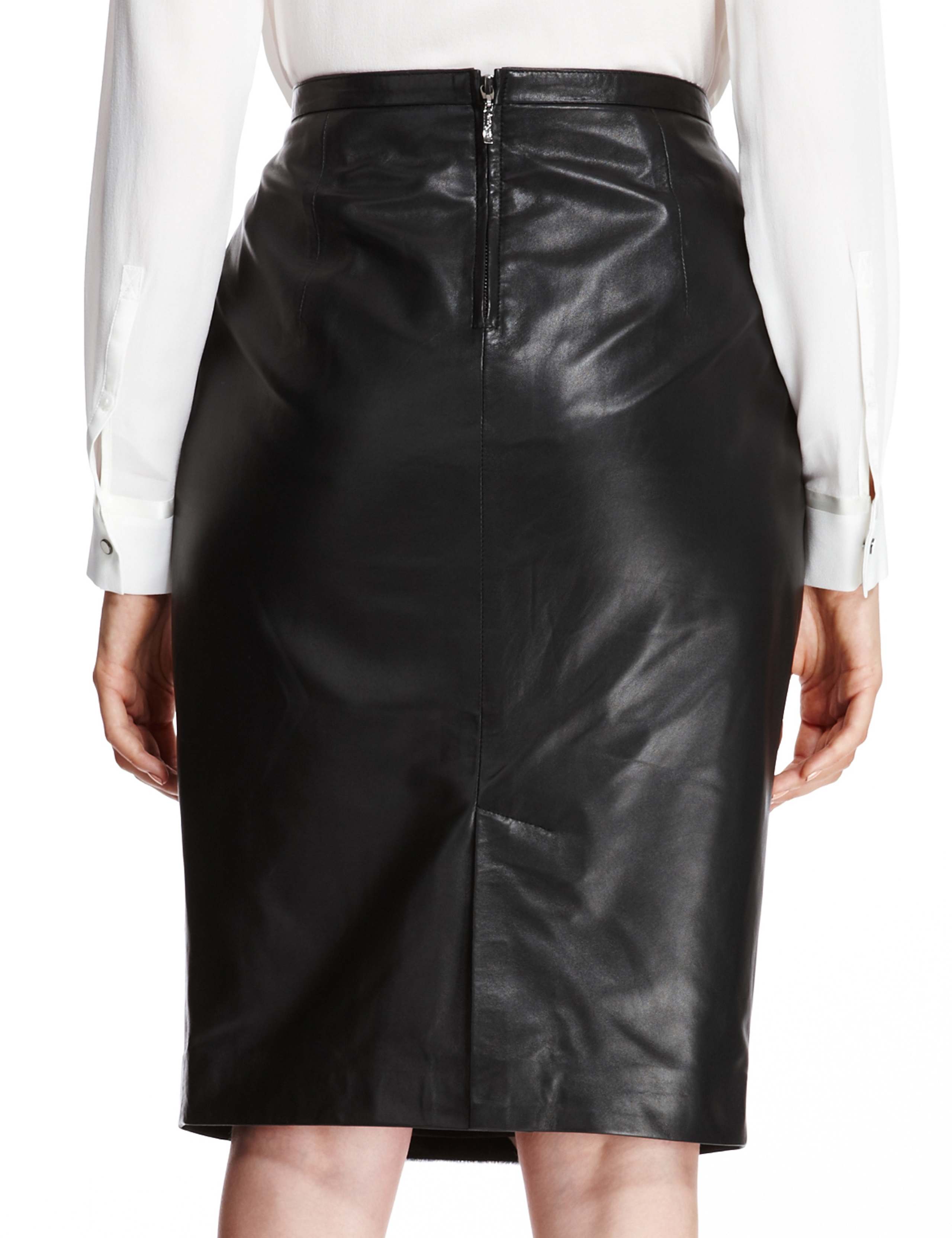 Leather Abstract Print Pencil Skirt 6 of 7