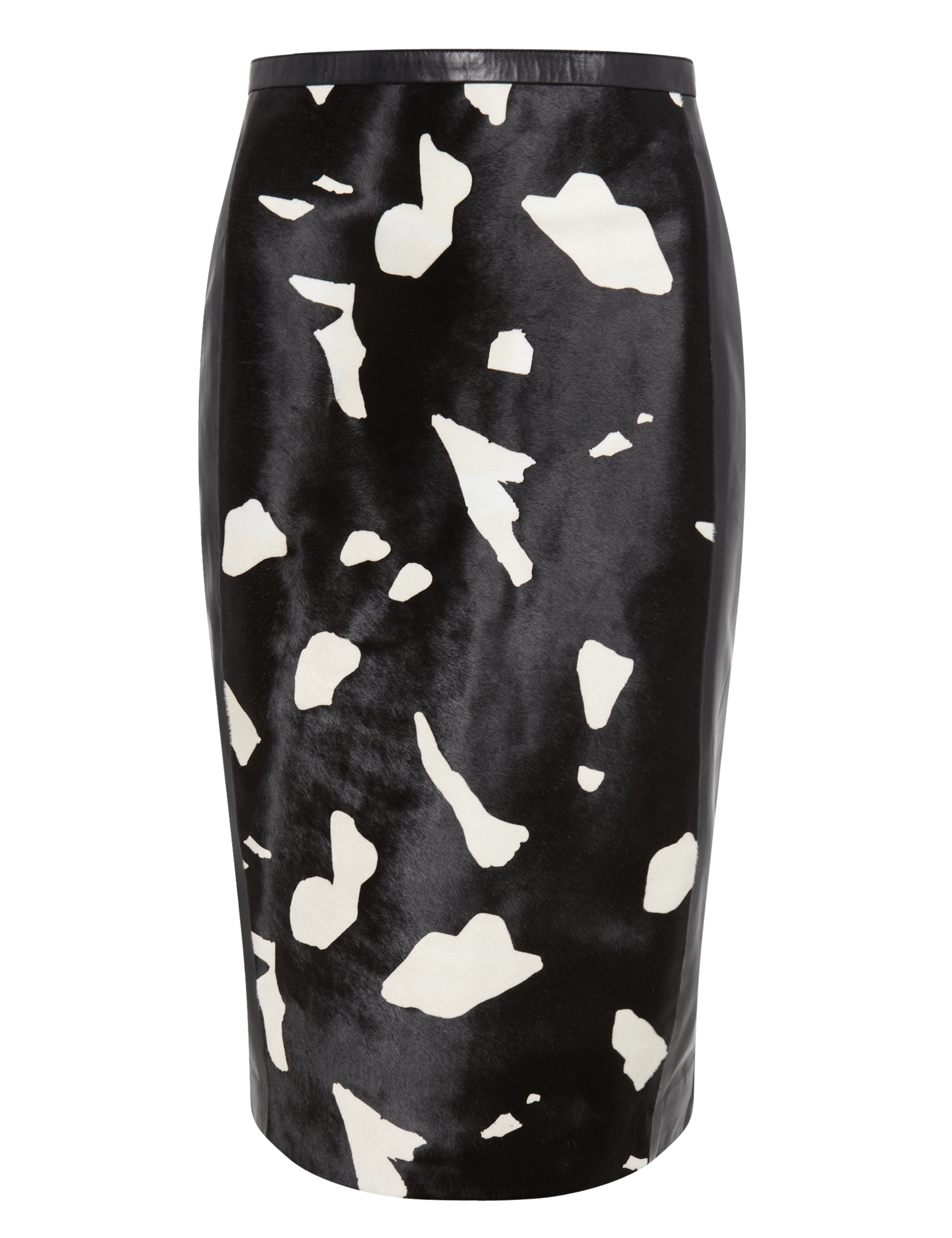 Leather Abstract Print Pencil Skirt 2 of 7