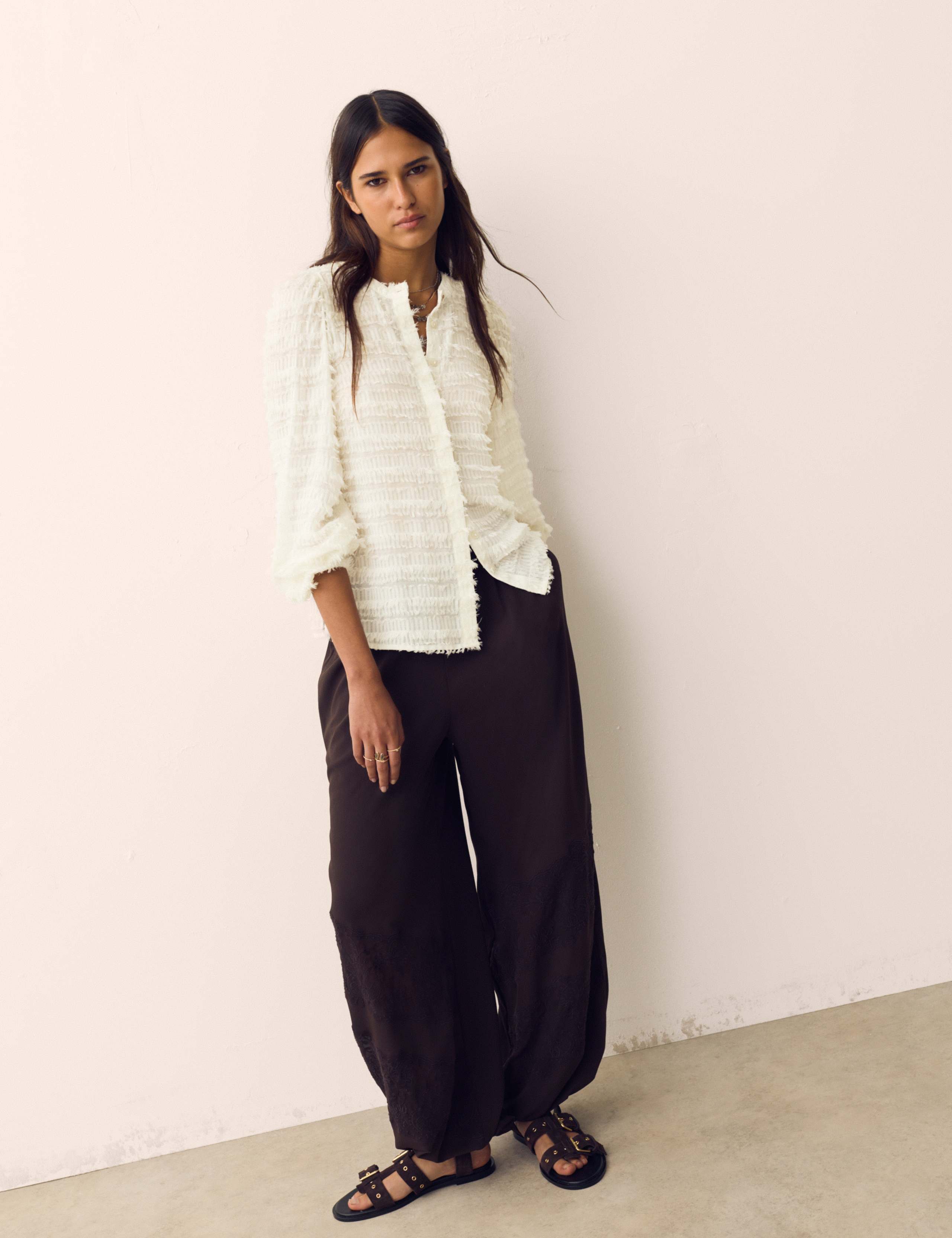 Textured Tufted Button Through Blouse 3 of 6
