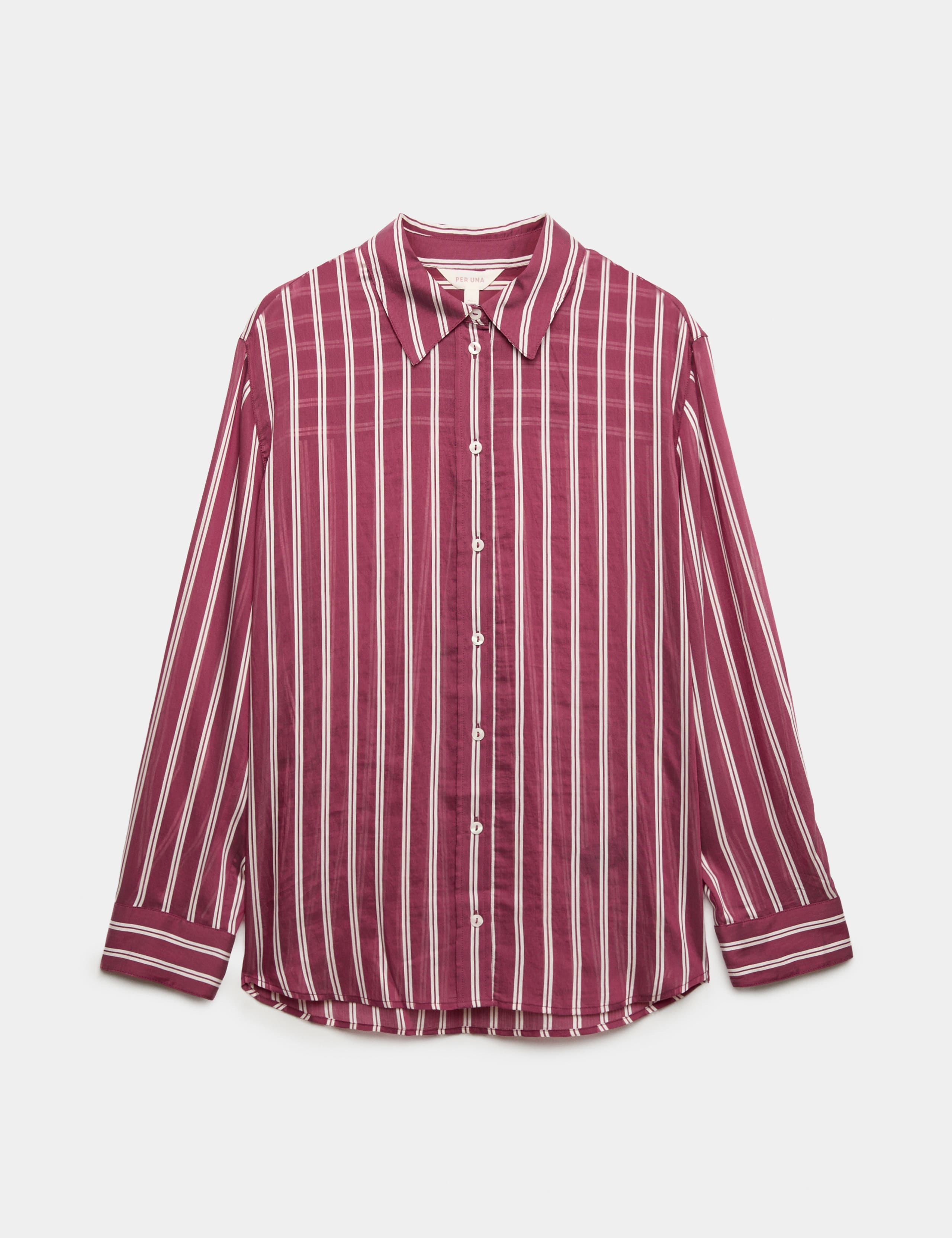 Lyocell Rich Striped Collared Relaxed Shirt 2 of 7