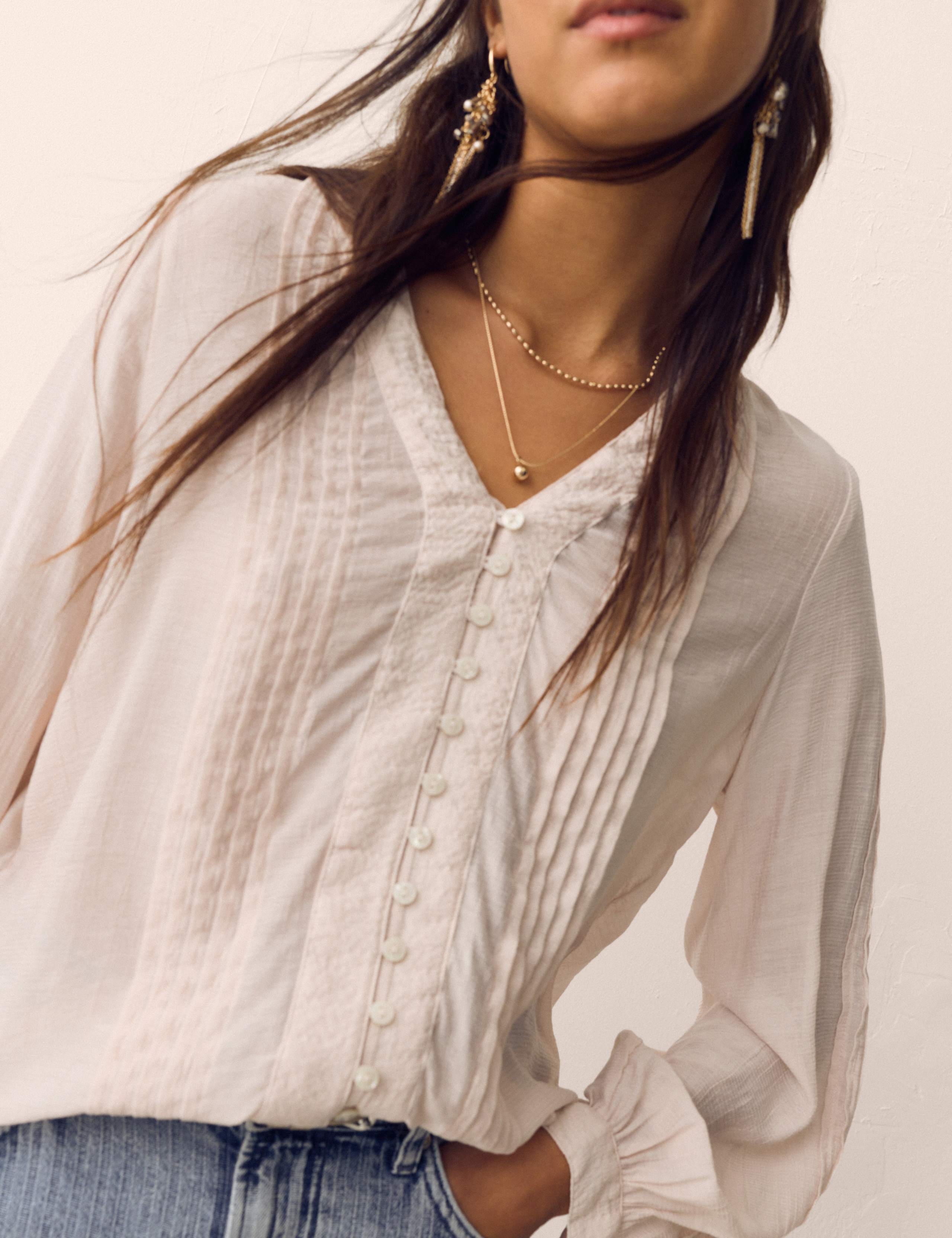 Textured V-Neck Blouse 7 of 7