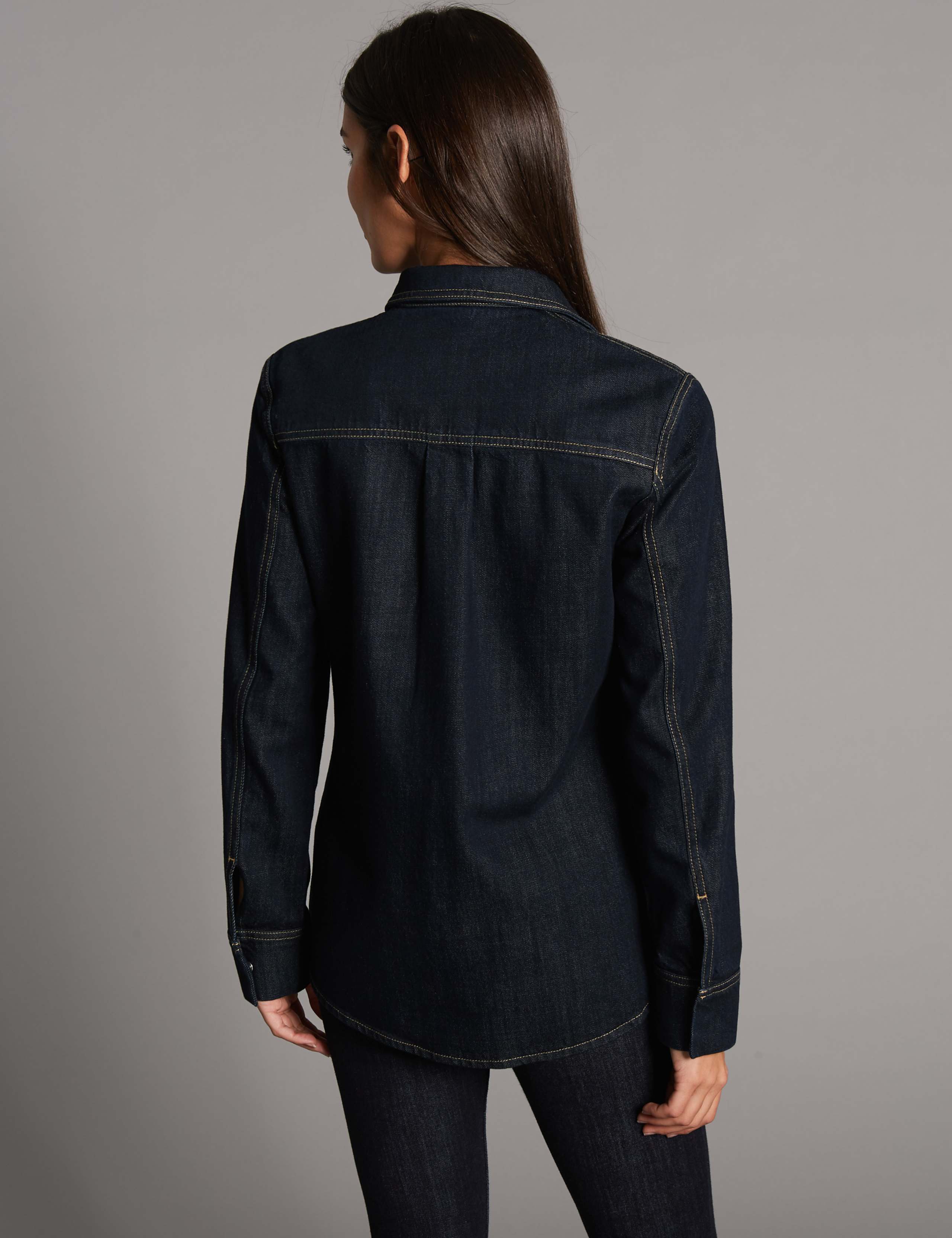 Cotton Rich Long Sleeve Denim Shirt 4 of 4