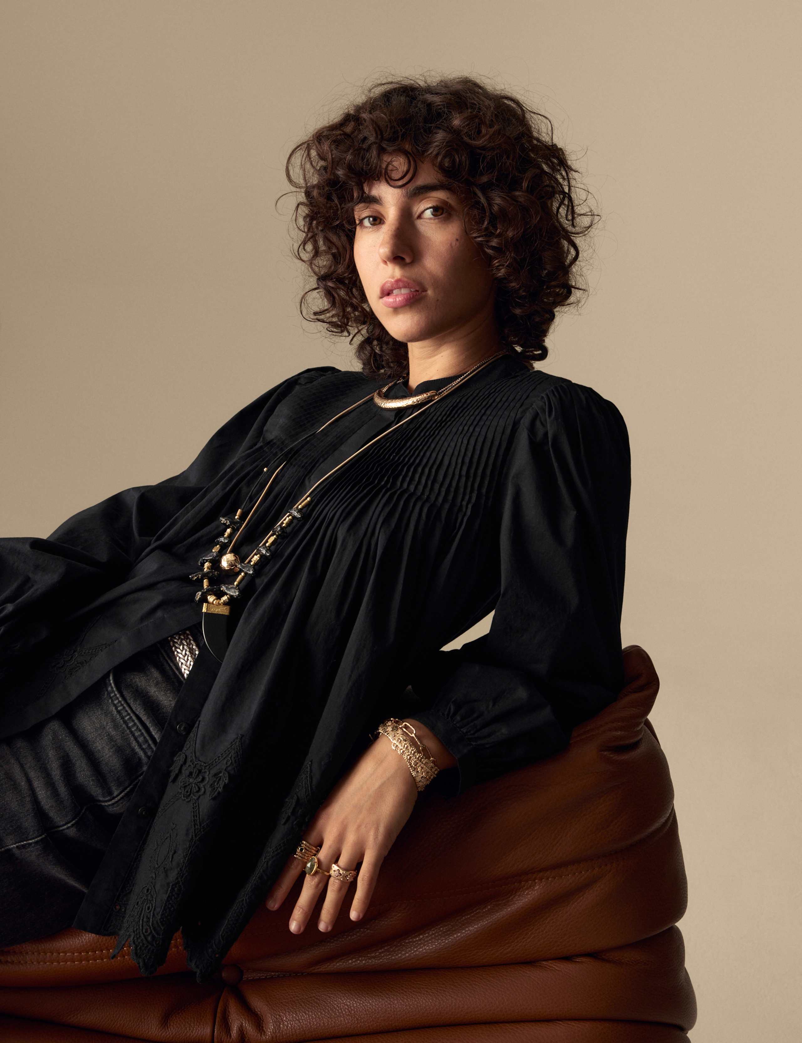 Pure Cotton Lace Detail Pintuck Blouse 1 of 5