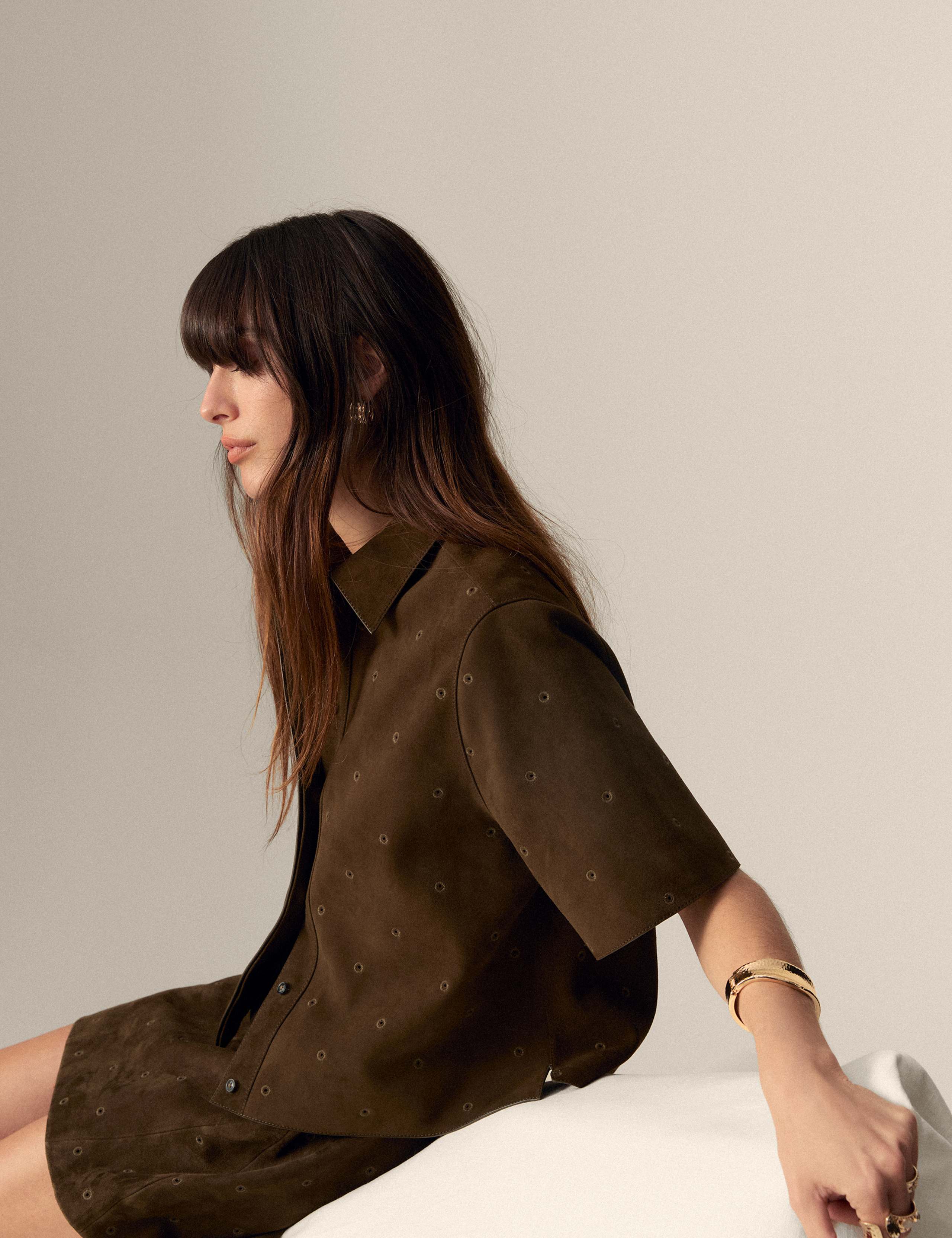 Suede Embroidered Collared Shirt 5 of 5
