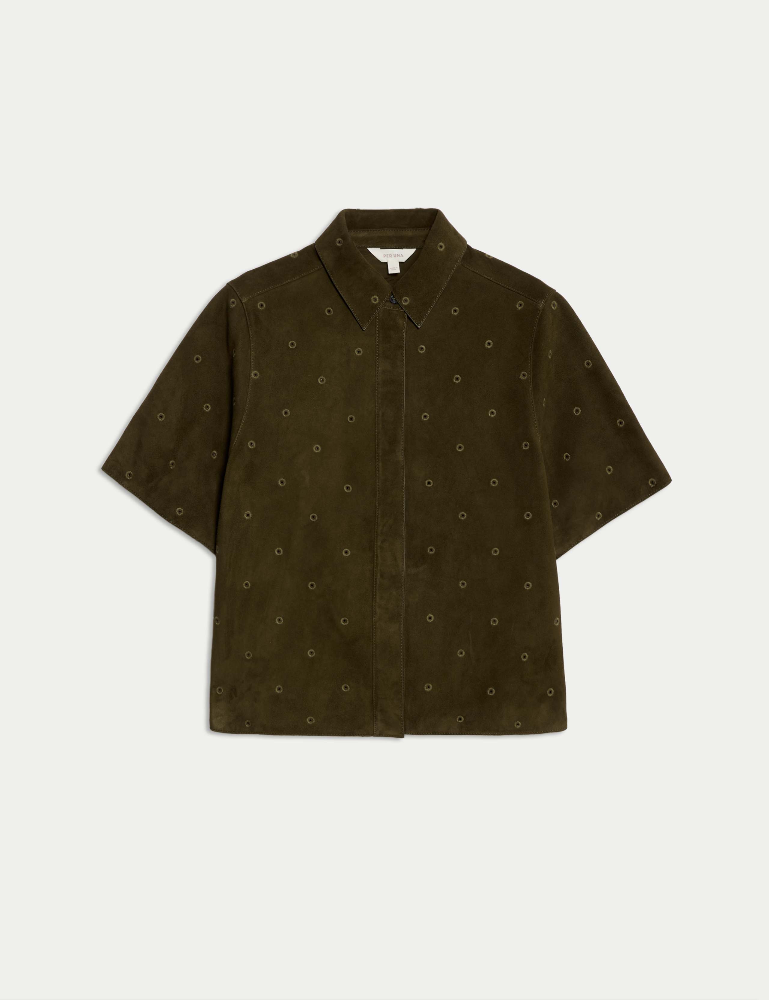 Suede Embroidered Collared Shirt 2 of 5
