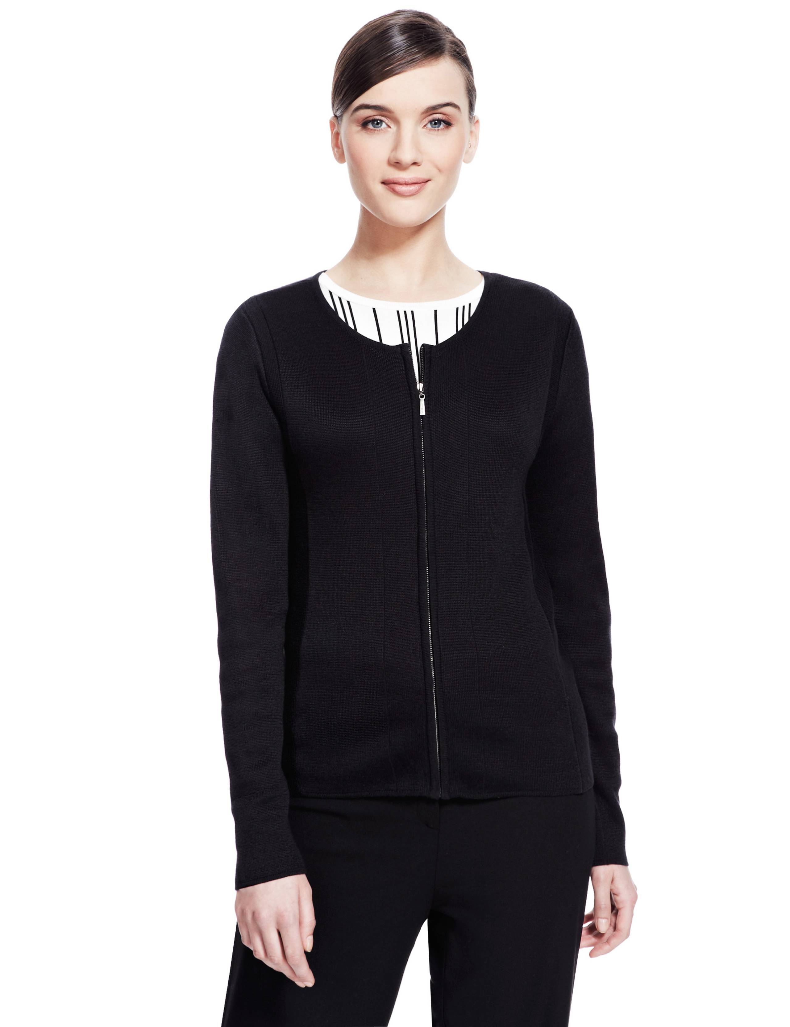 Zipped & Panelled Cardigan 1 of 5