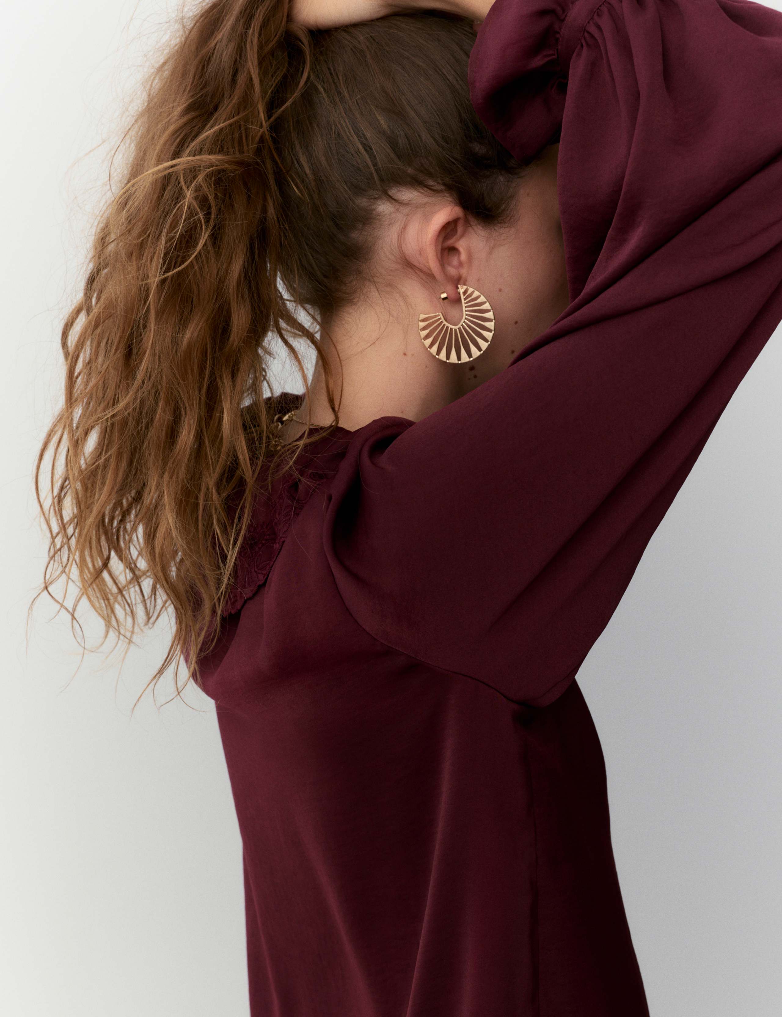 Satin Peter Pan Collar Tie Detail Blouse 3 of 6