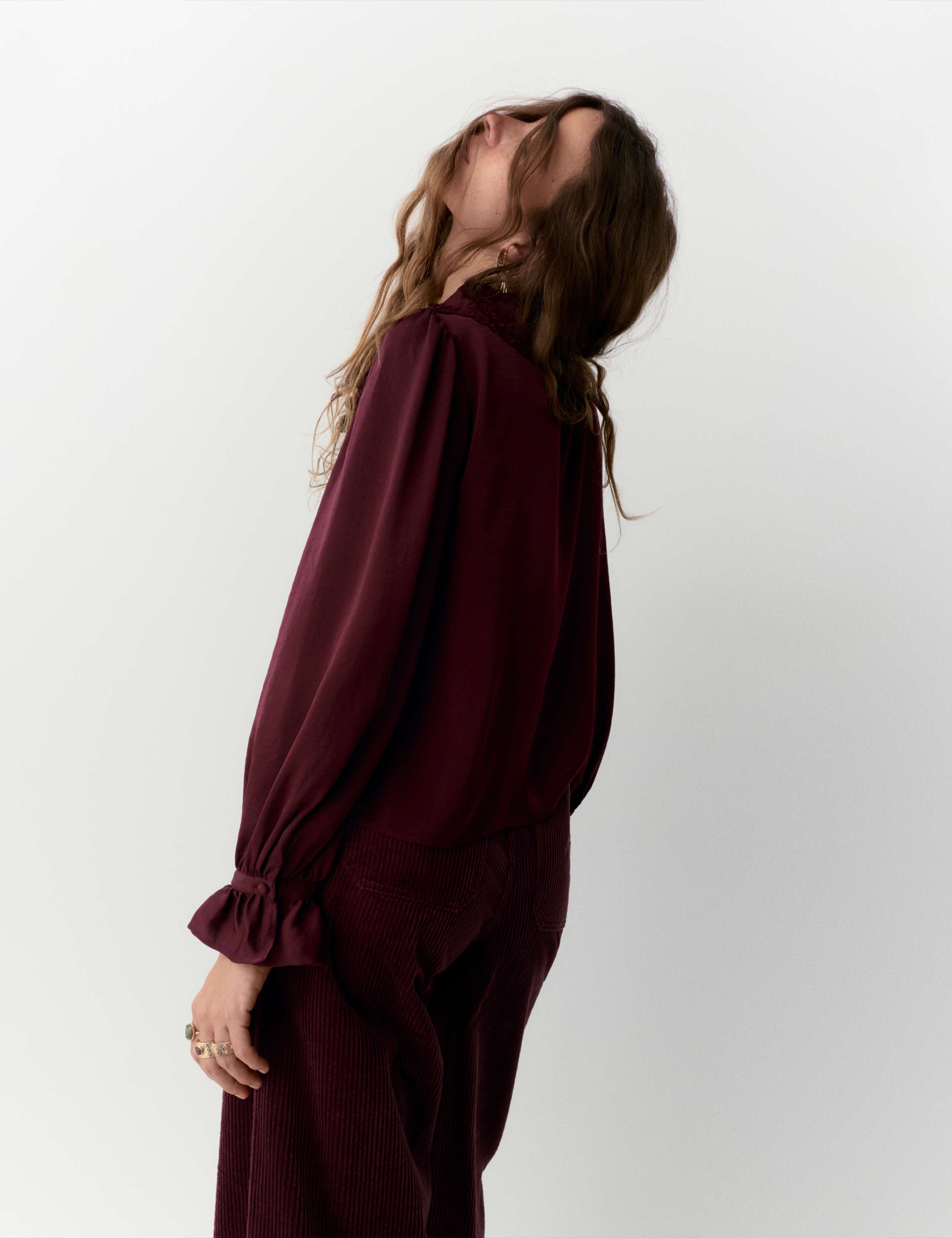 Satin Peter Pan Collar Tie Detail Blouse 4 of 6