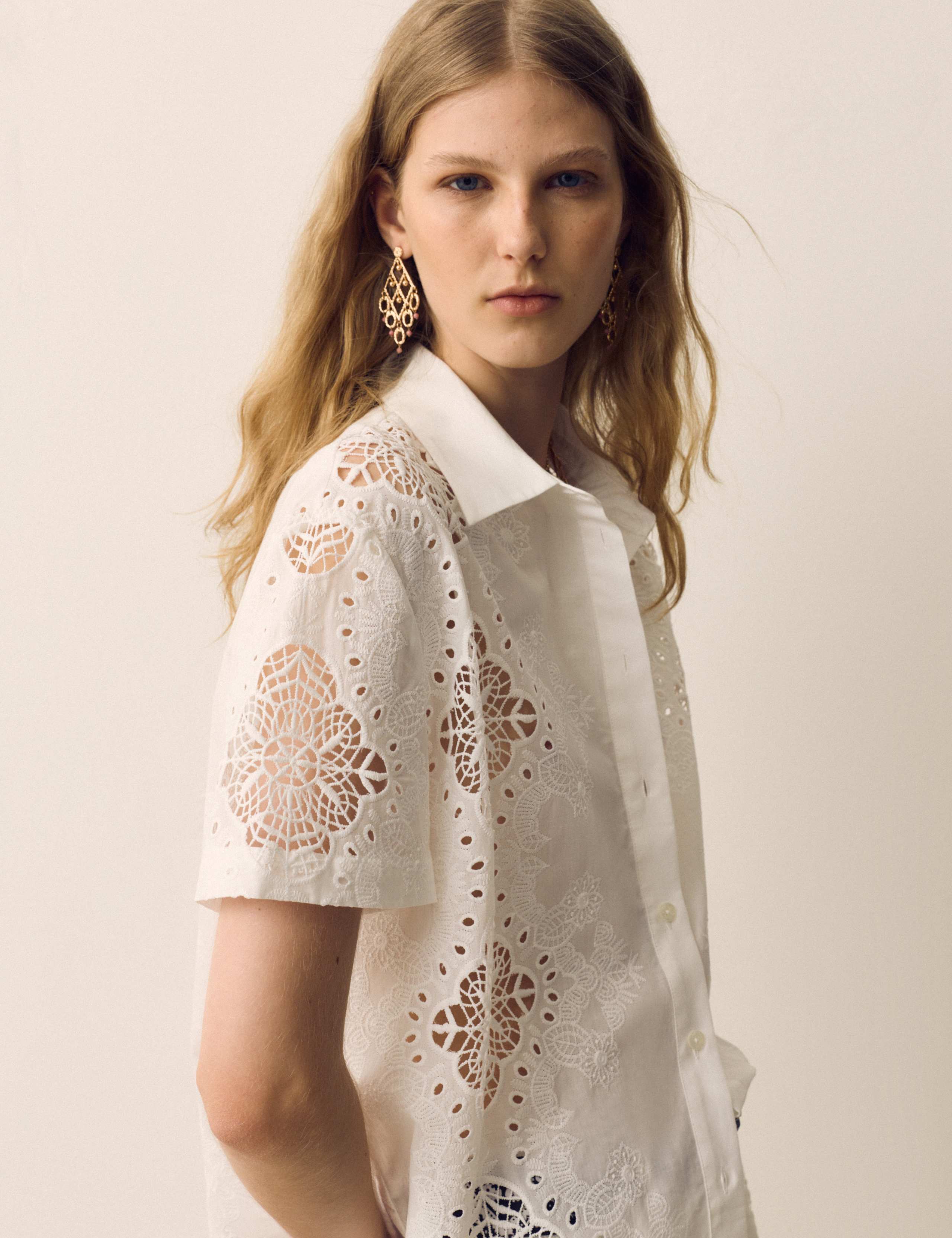 Pure Cotton Broderie Cutwork Shirt 3 of 6