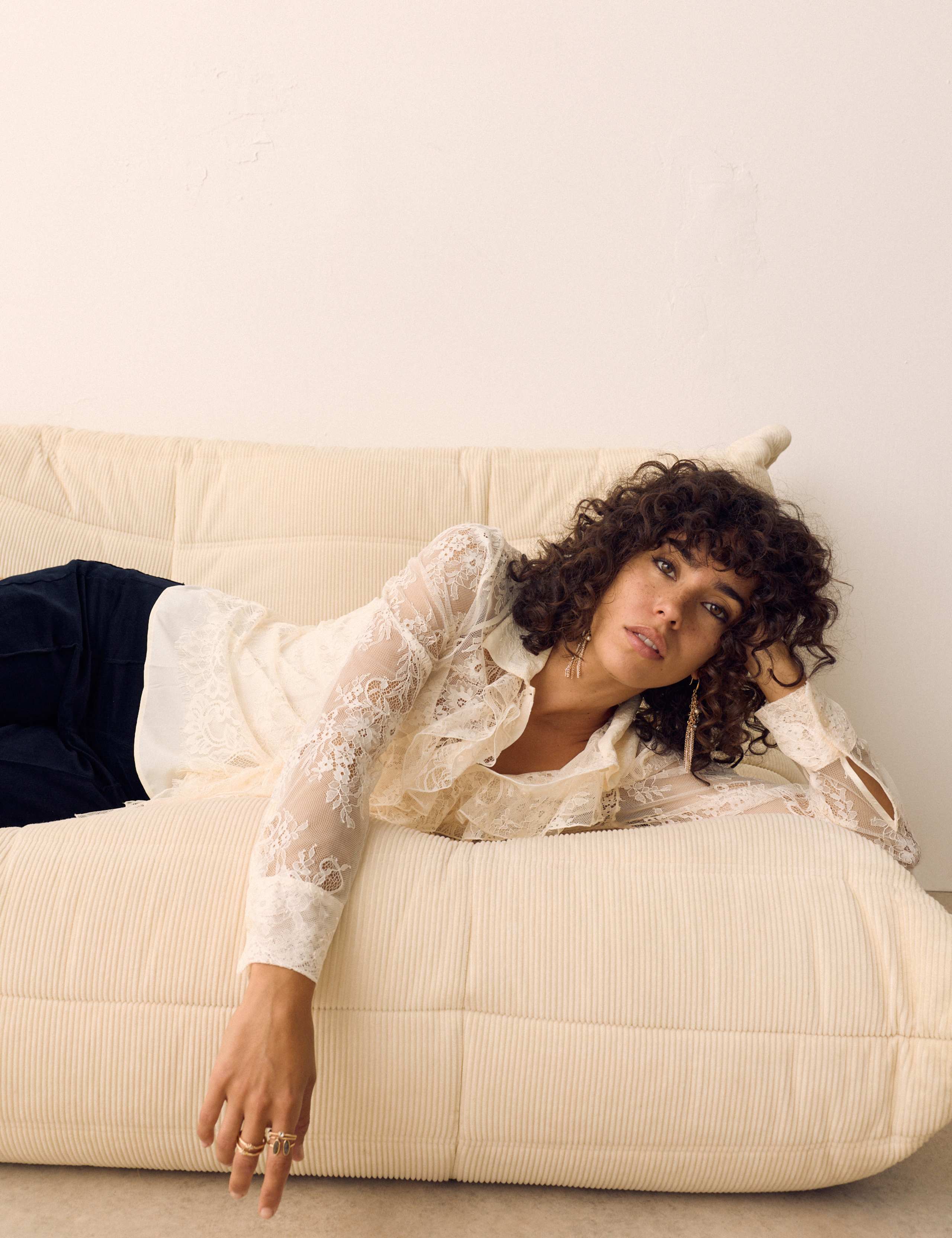 Lace Collared Ruffle Shirt 4 of 7