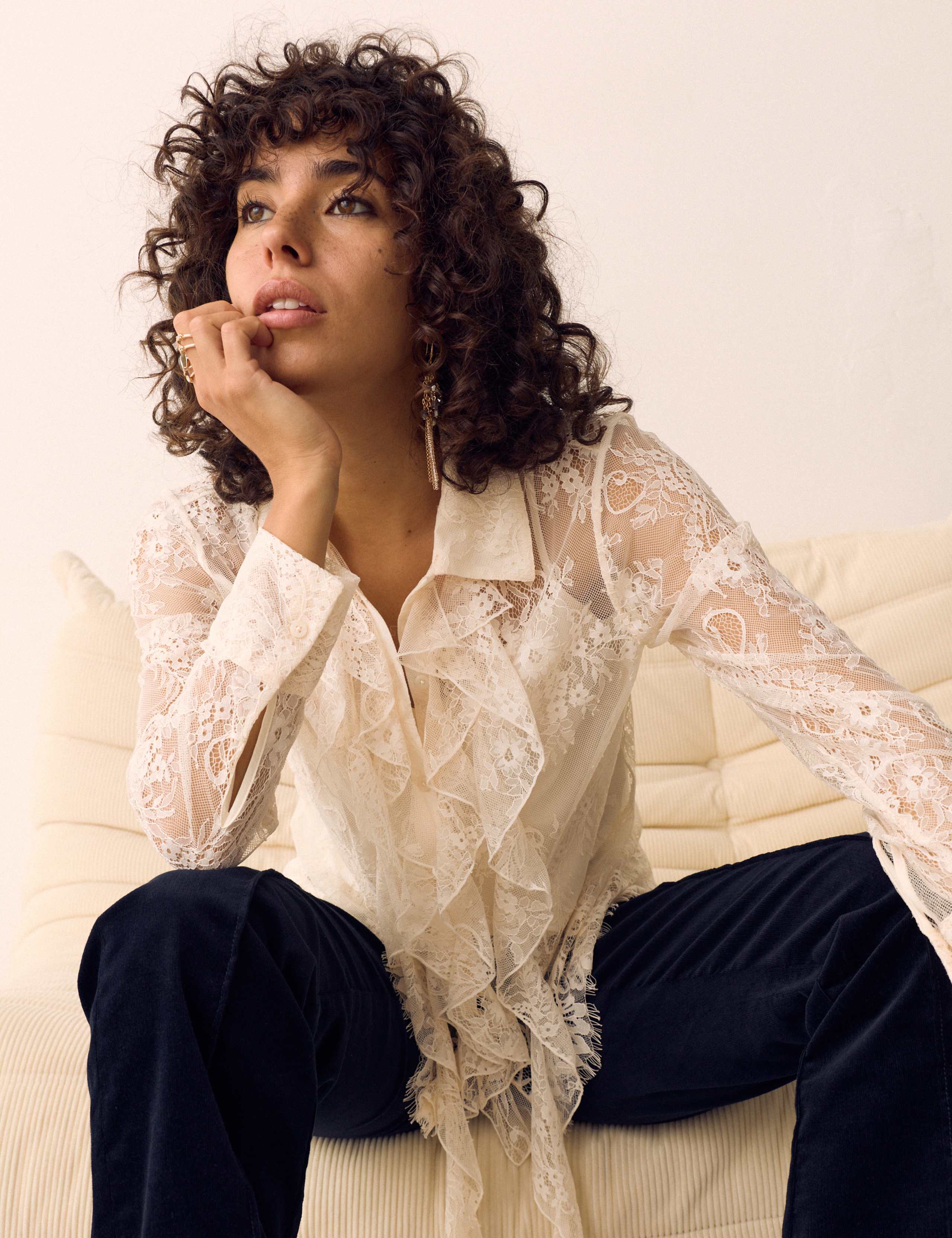 Lace Collared Ruffle Shirt 7 of 7