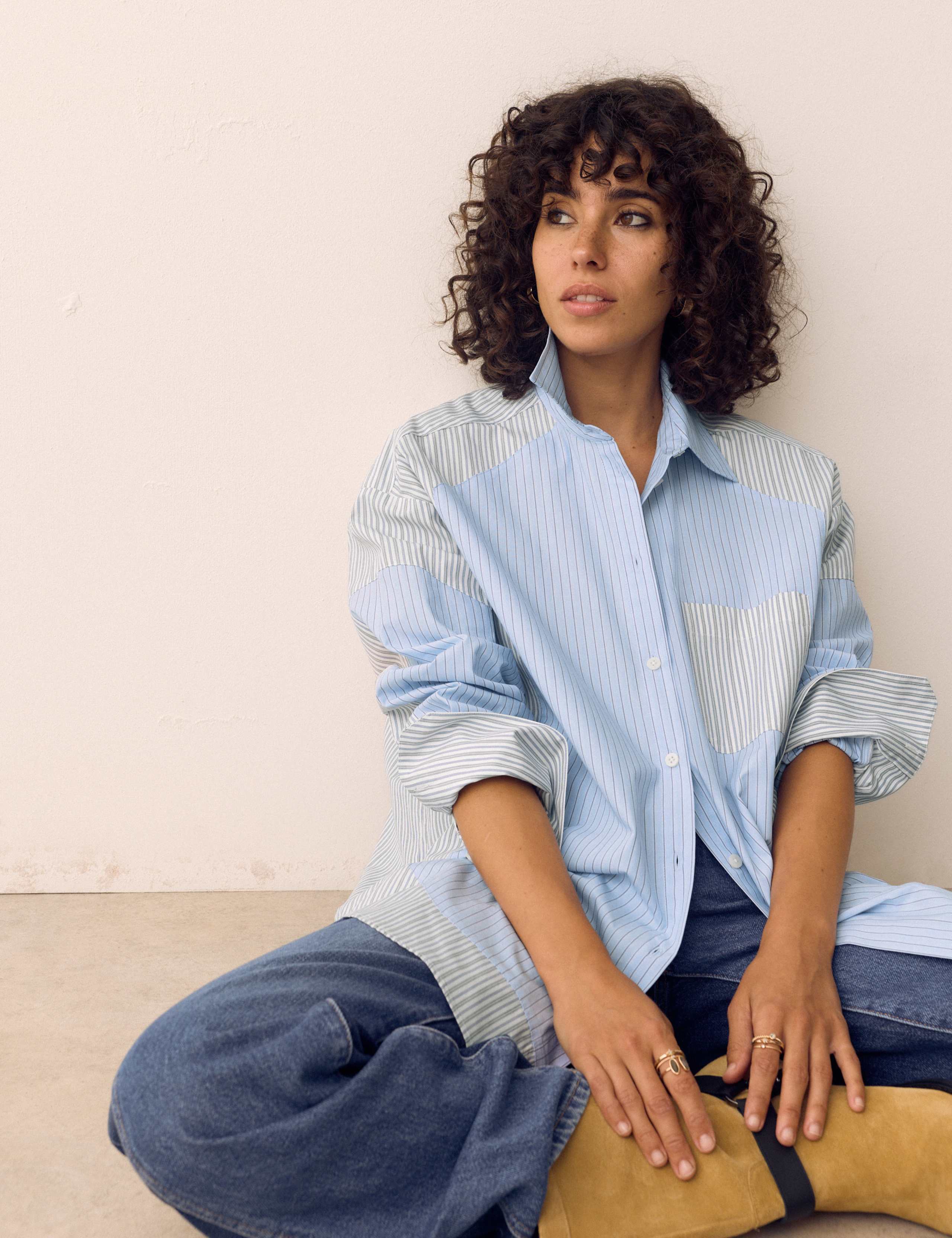 Pure Cotton Striped Oversized Shirt 1 of 6