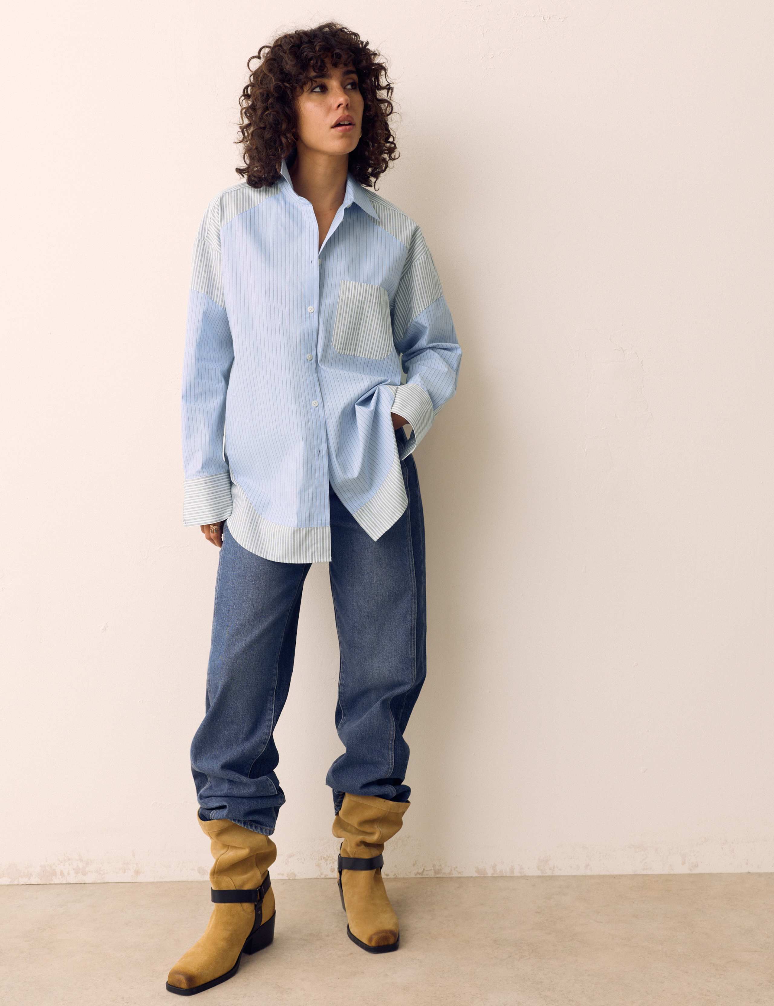 Pure Cotton Striped Oversized Shirt 3 of 6