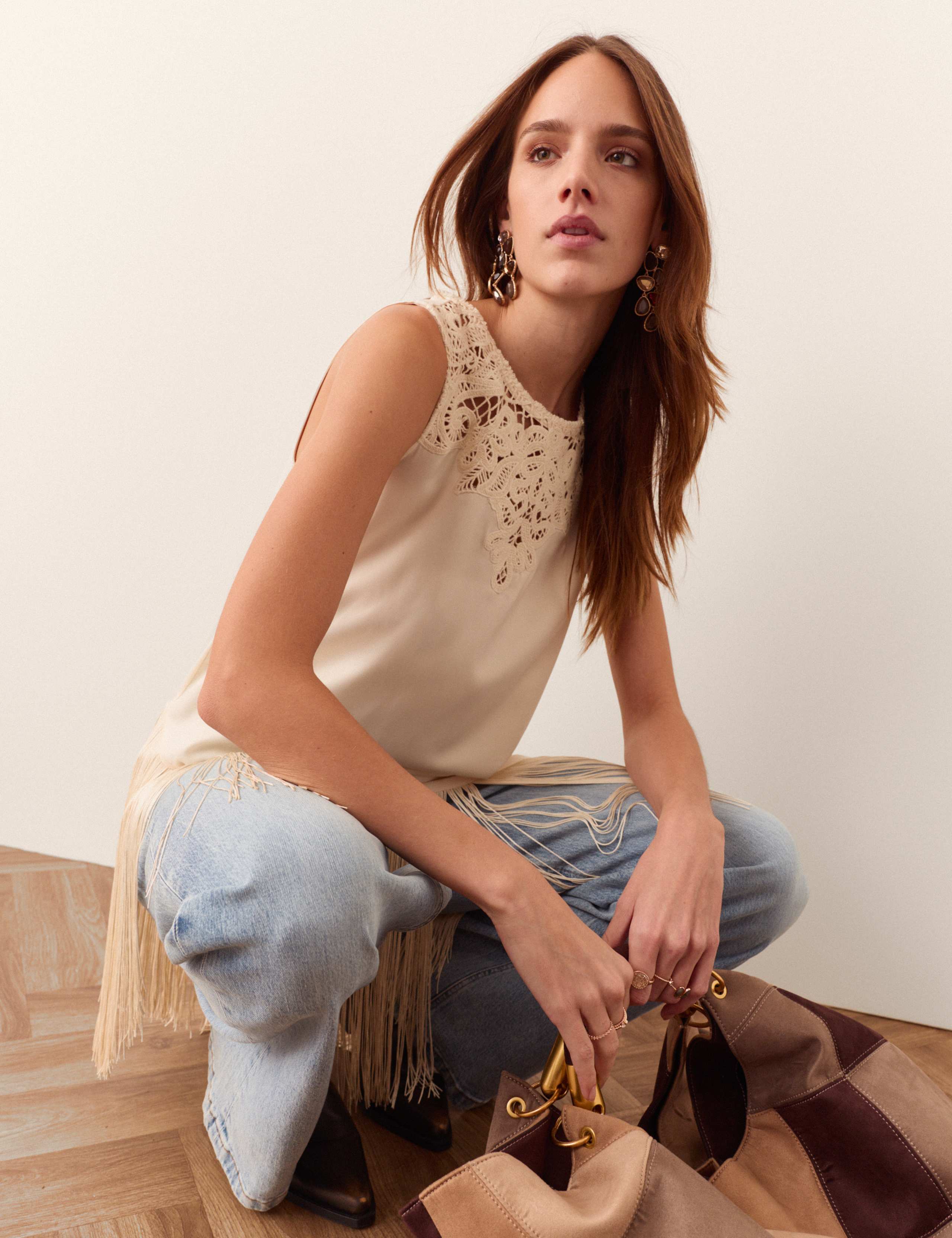 Lace Crew Neck Regular Fit Longline Tunic 2 of 5