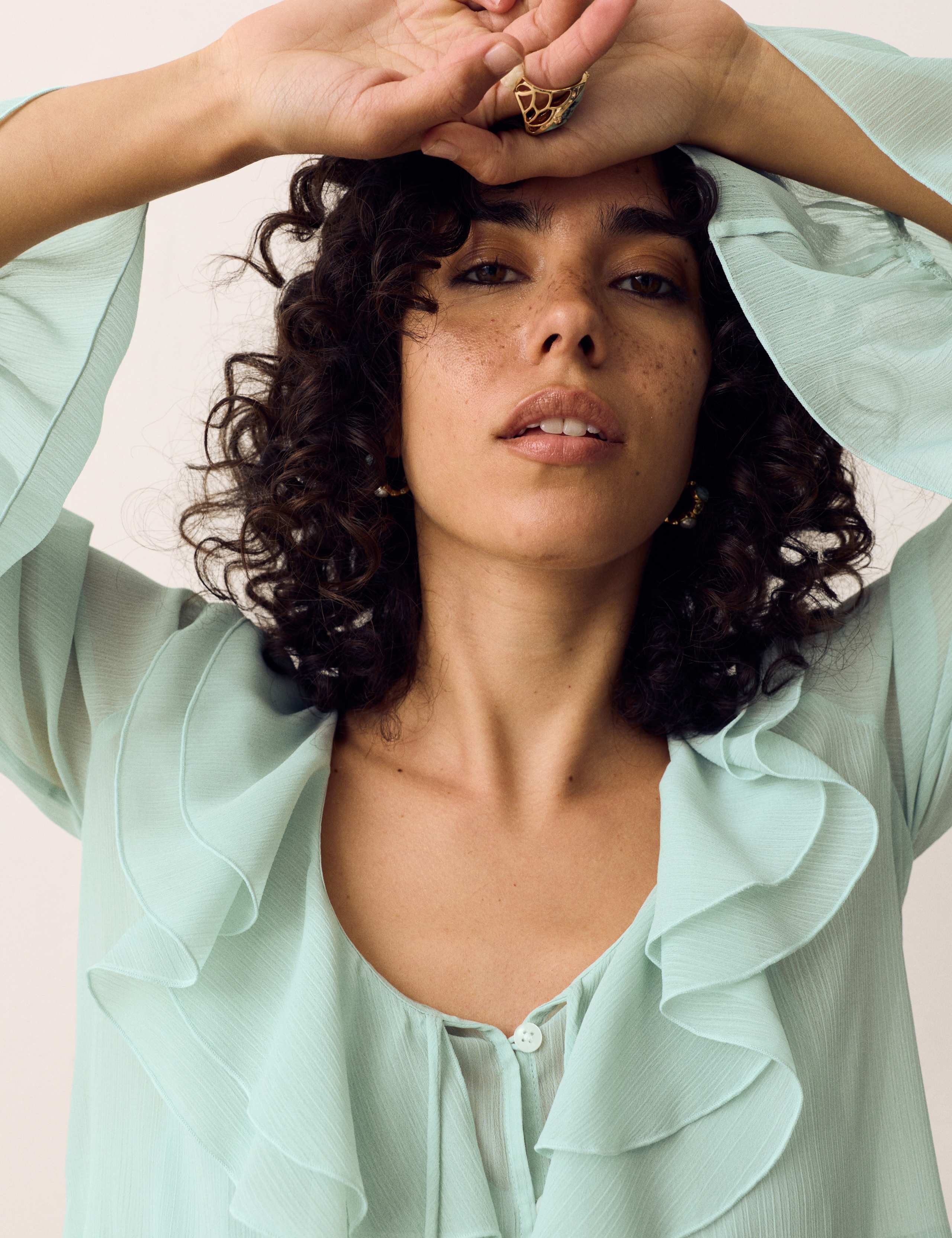 Tie Neck Ruffle Front Blouse 4 of 6