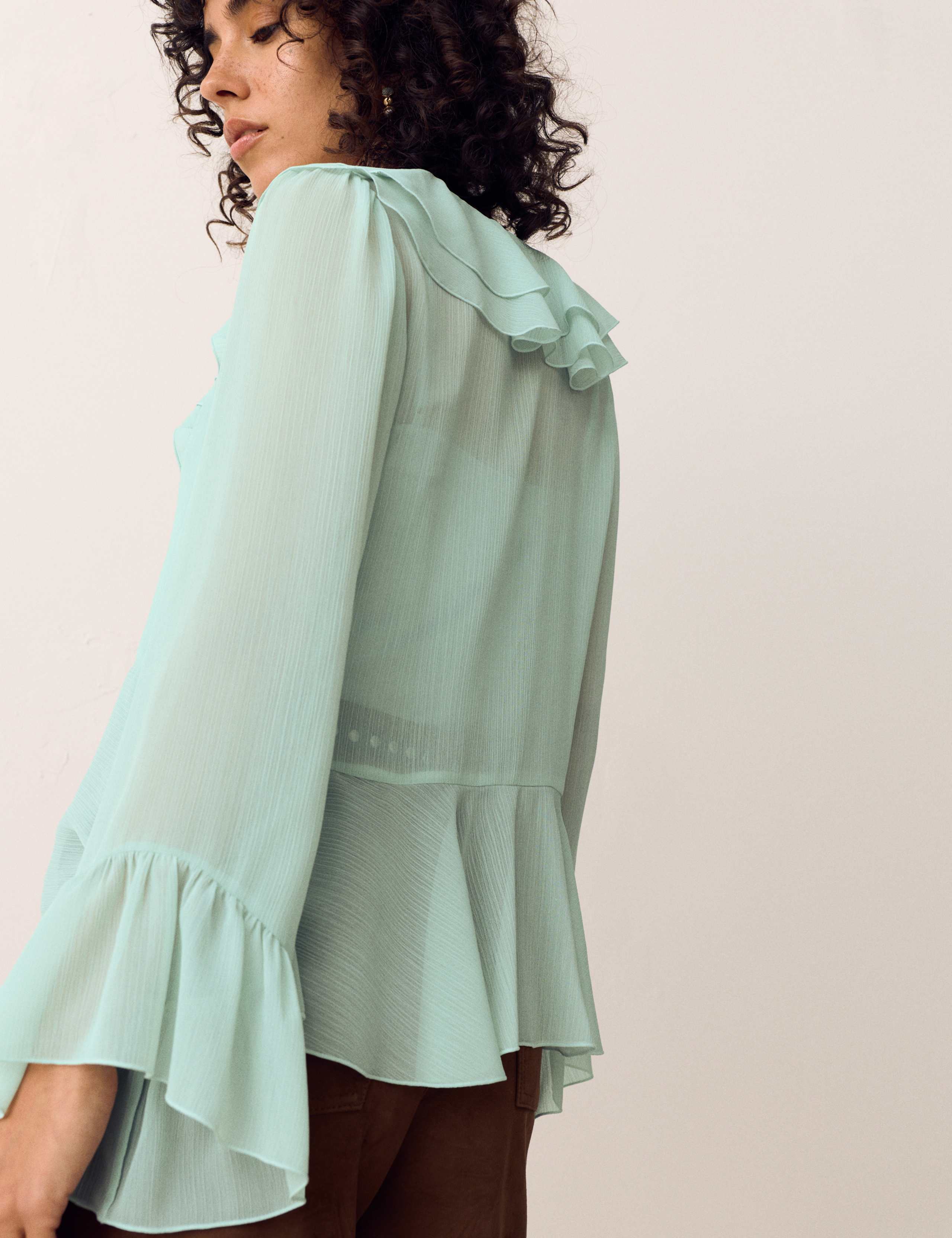Tie Neck Ruffle Front Blouse 5 of 6