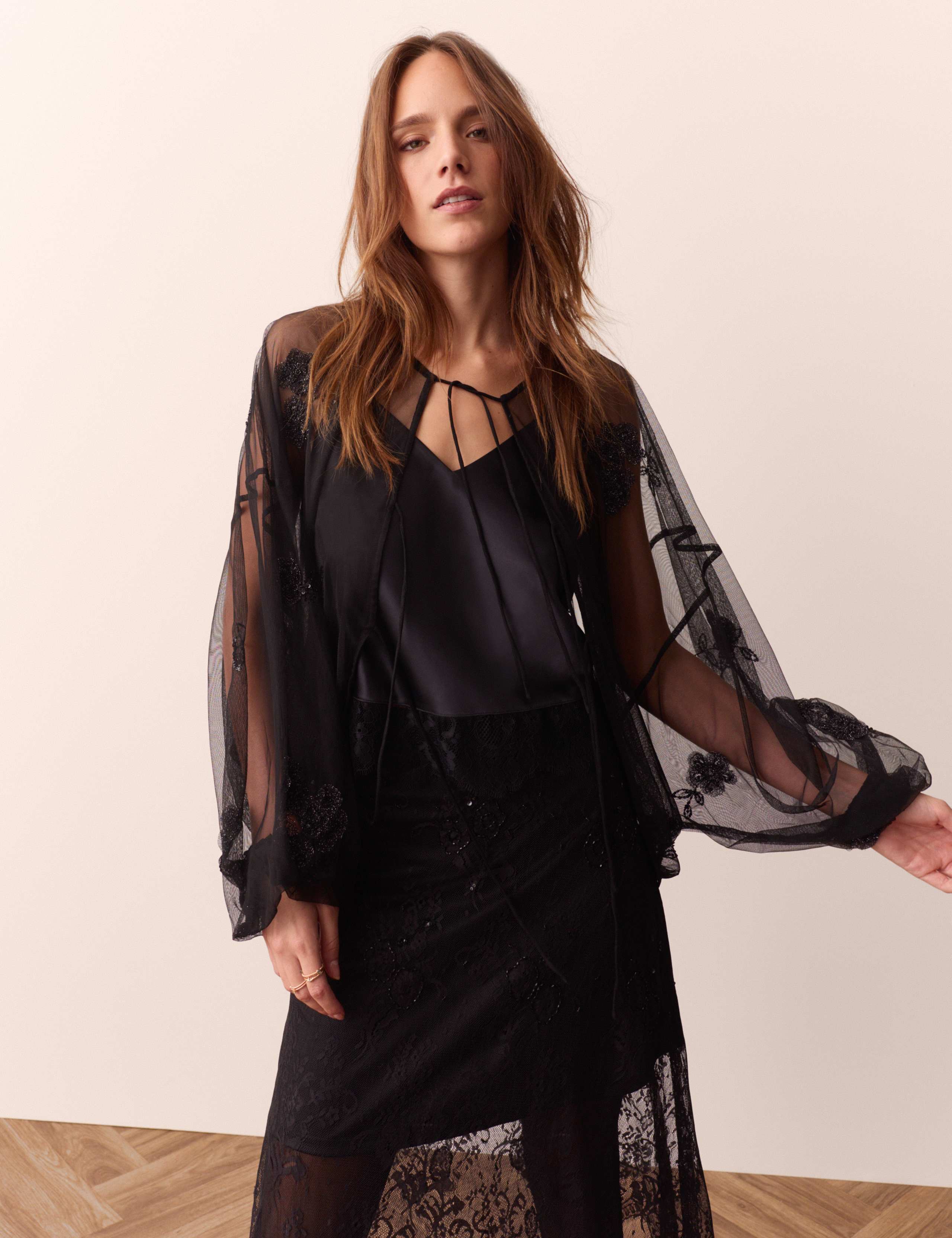 Beaded Tie Front Blouse 6 of 6