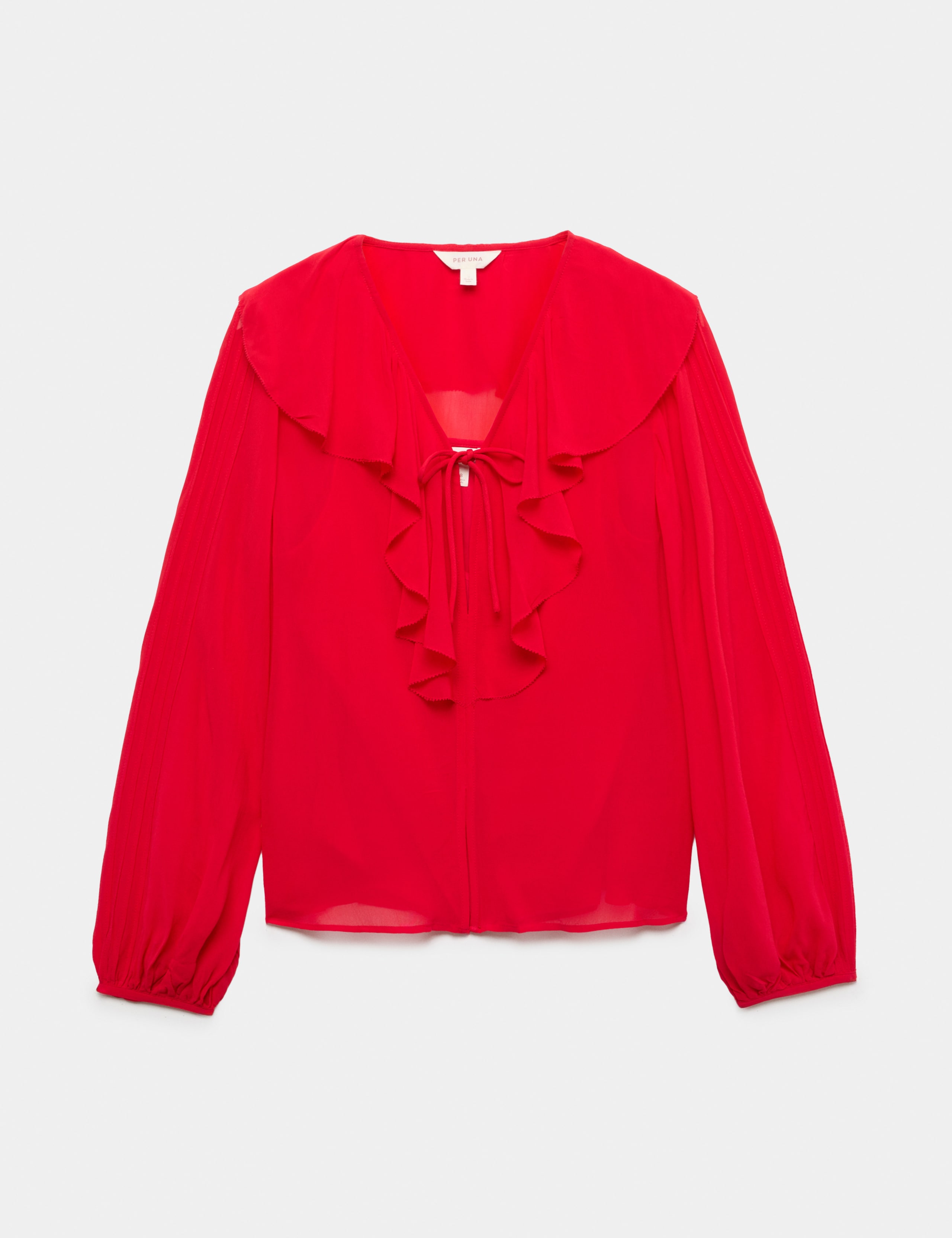 Ruffle Tie Front V Neck Blouse 1 of 1